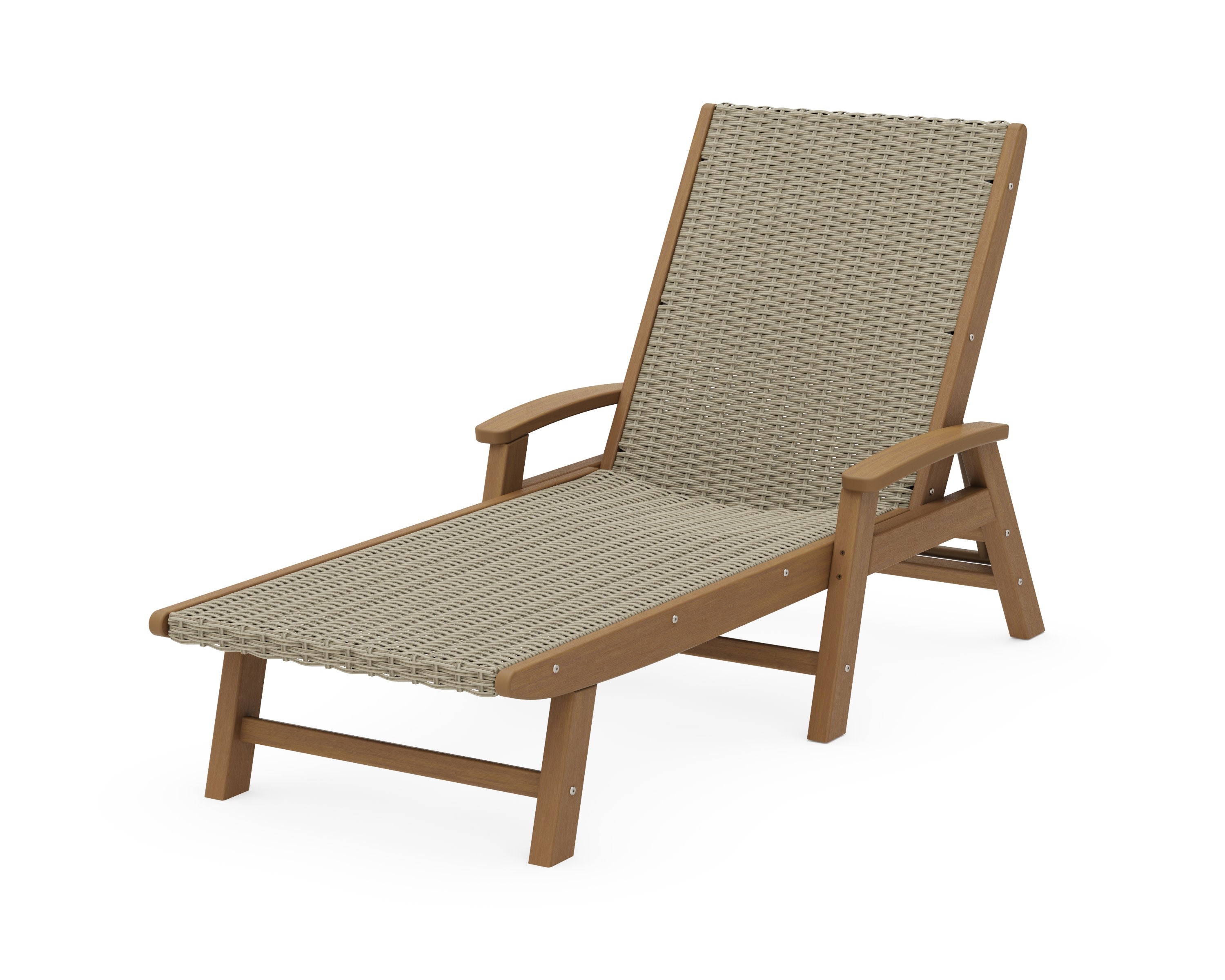 Coastal Woven Chaise with Arms in Natural / Dune Grass