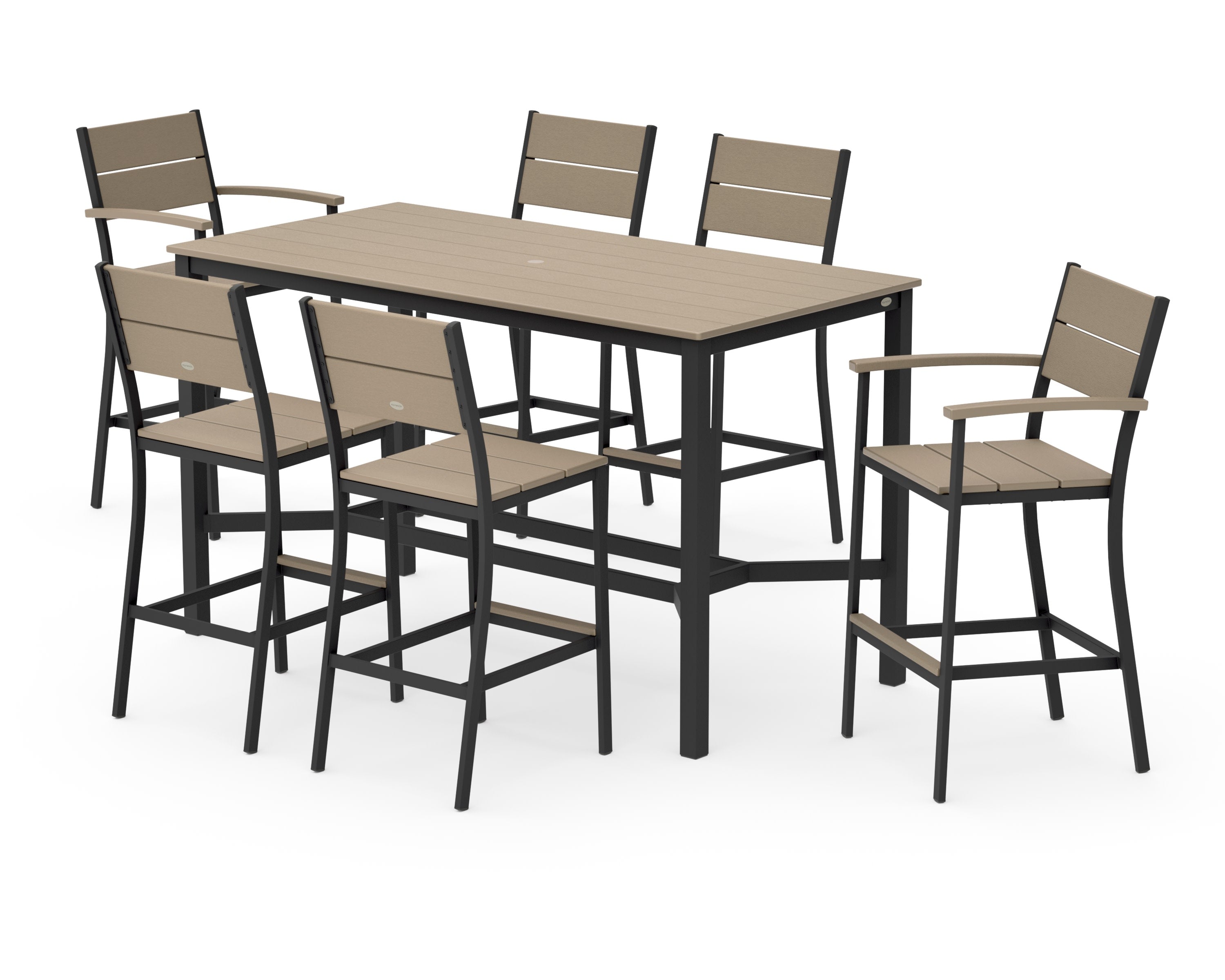 Main Street 7-Piece Bar Set in Black / Vintage Sahara