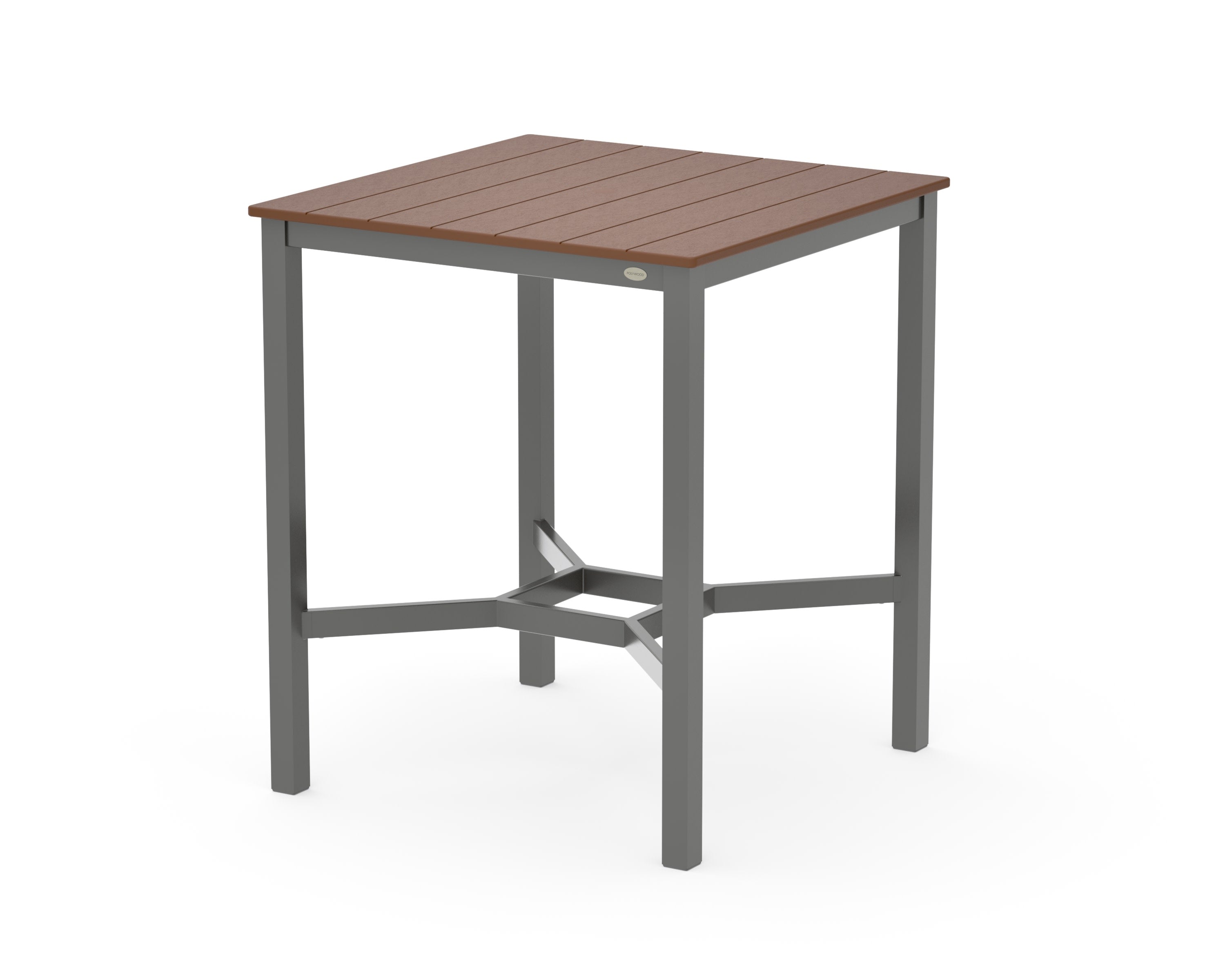 Main Street 36 x 36 Bar Table in Charcoal / Teak