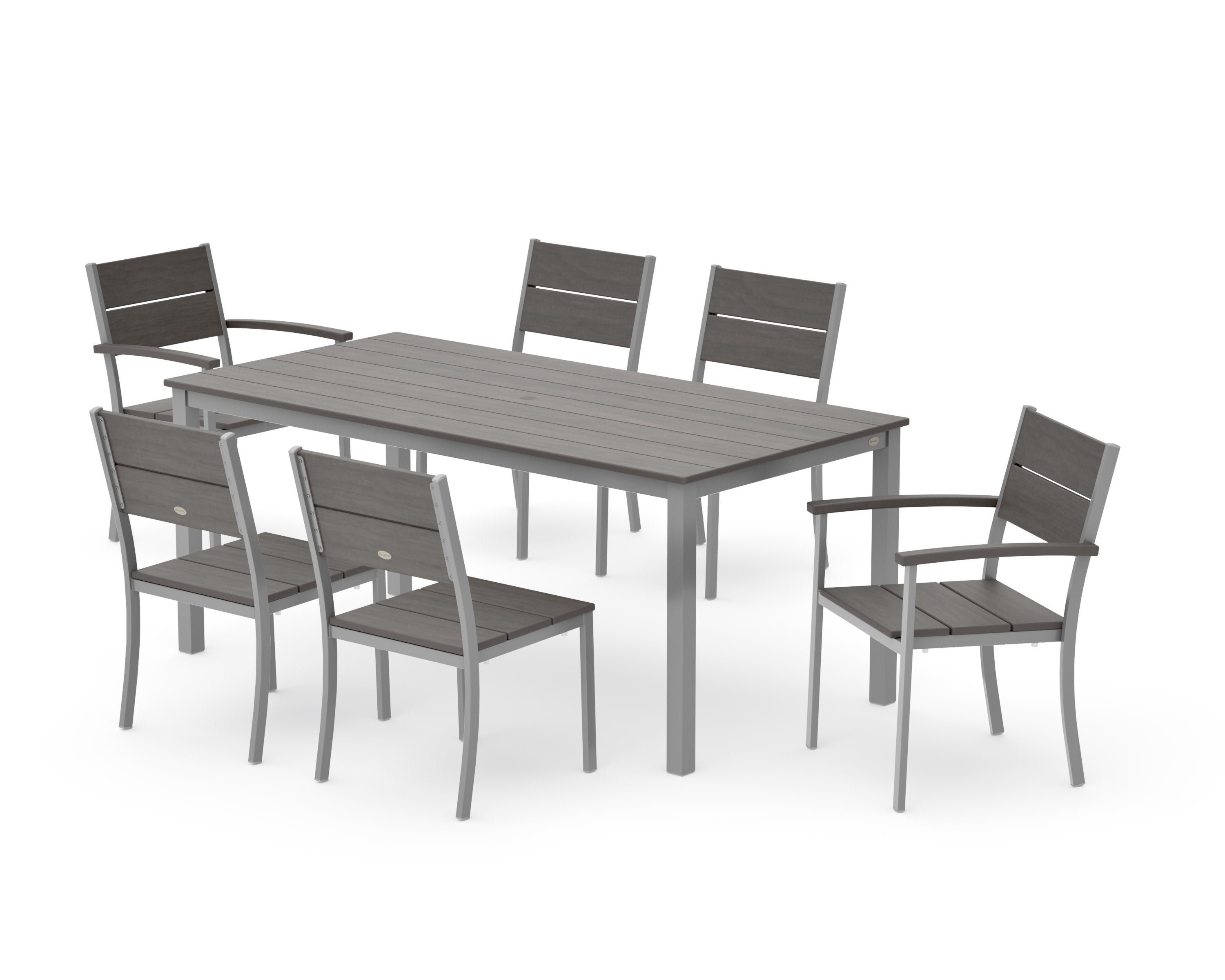 Main Street 7-Piece Dining Set in Silver / Driftwood