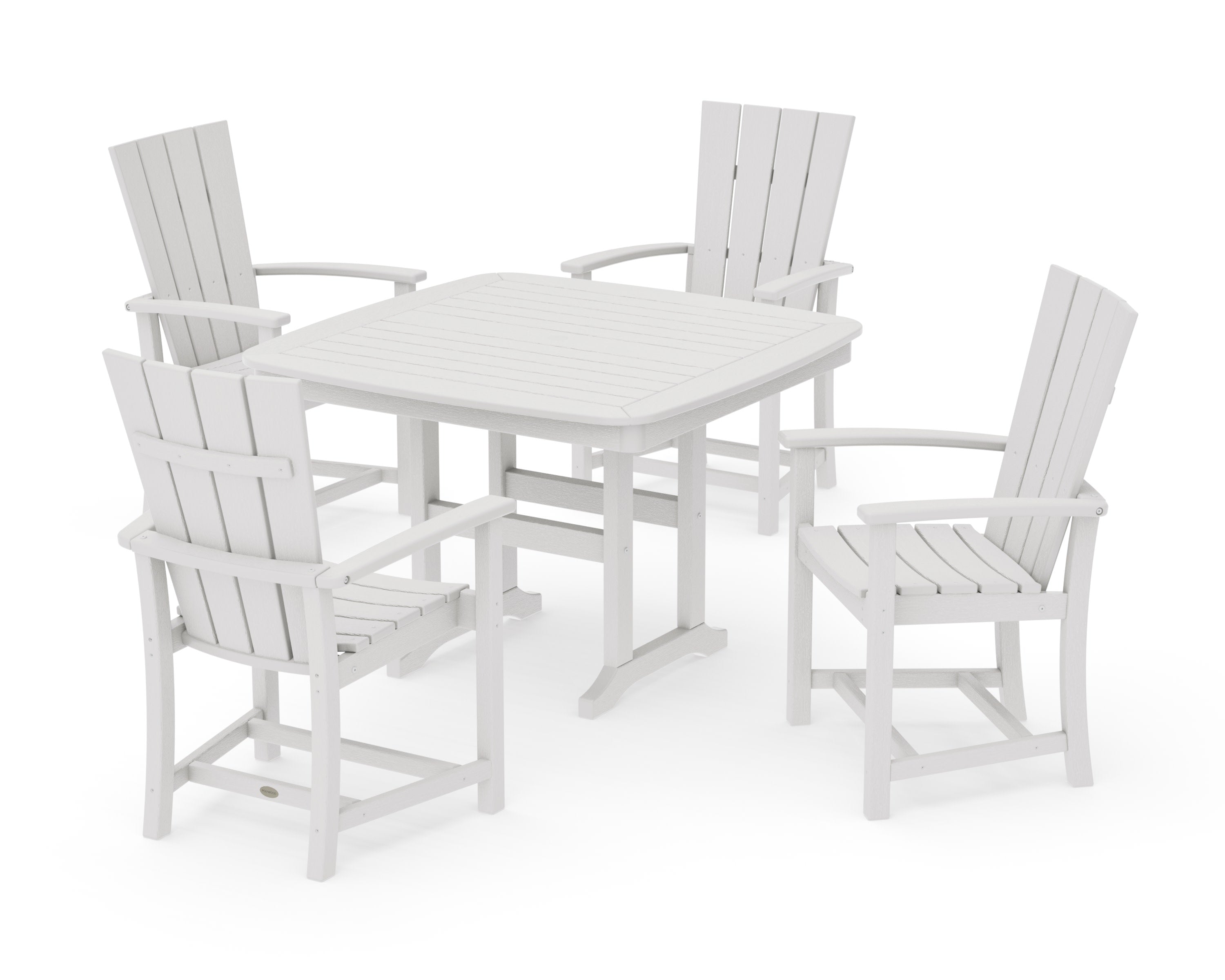 Quattro 5-Piece Dining Set with Trestle Legs in Vintage White