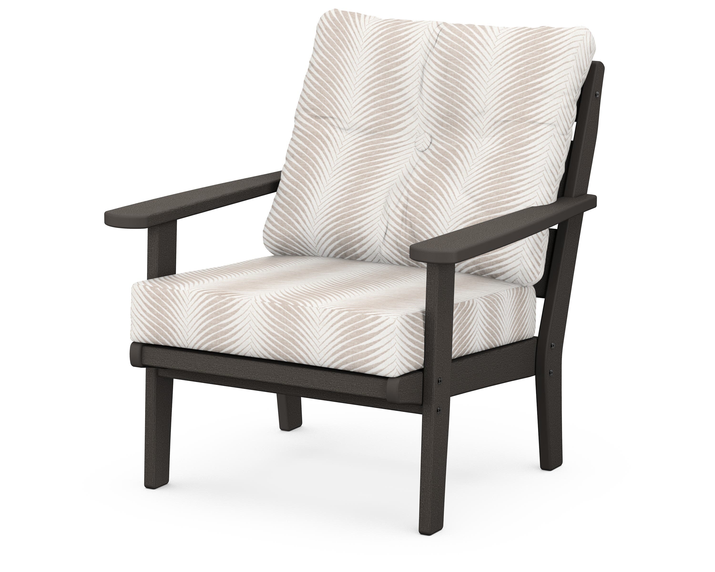 Lakeside Deep Seating Chair in Vintage Coffee / Clock Out Cloud