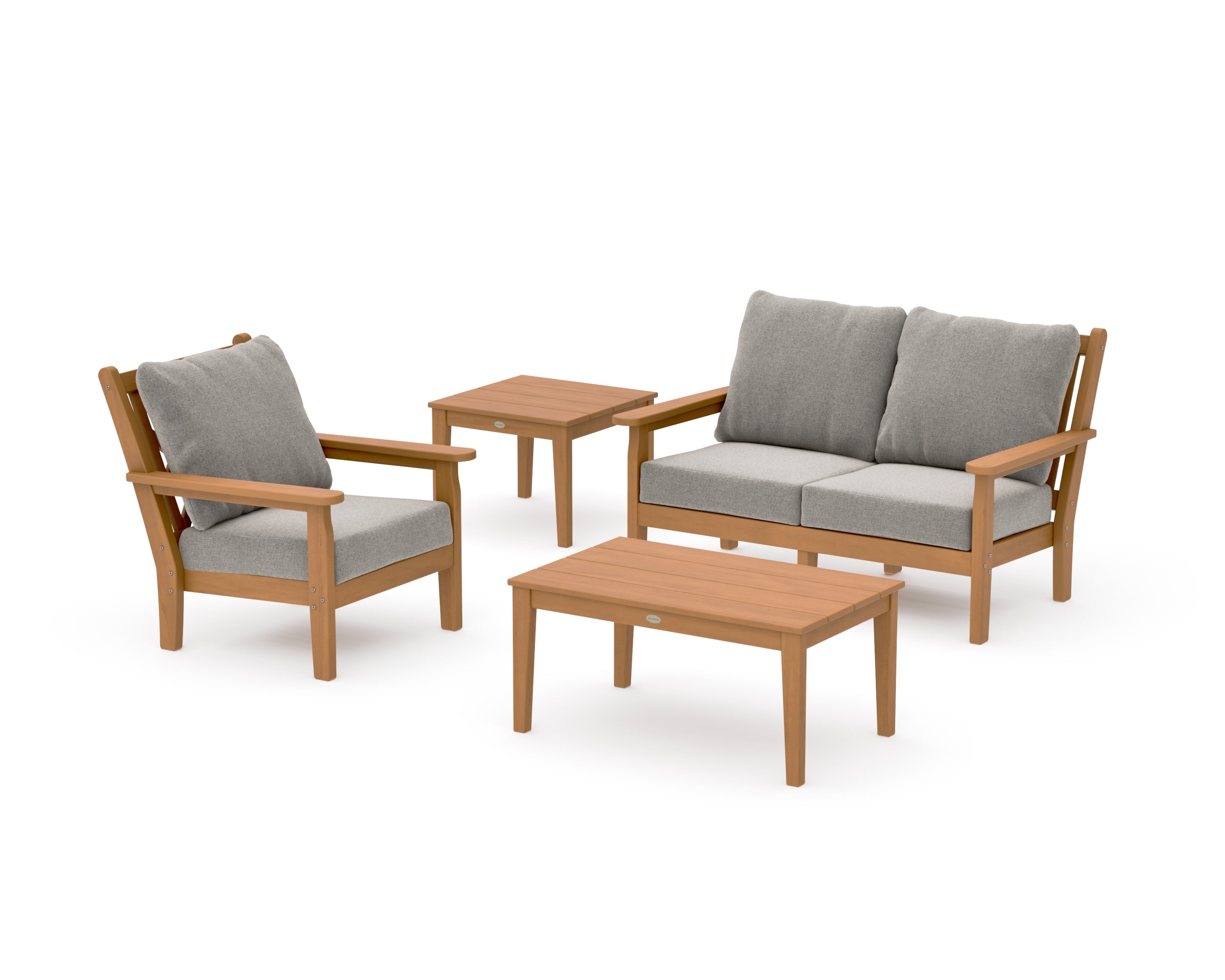 Chippendale 4-Piece Deep Seating Set in Natural / Weathered Tweed