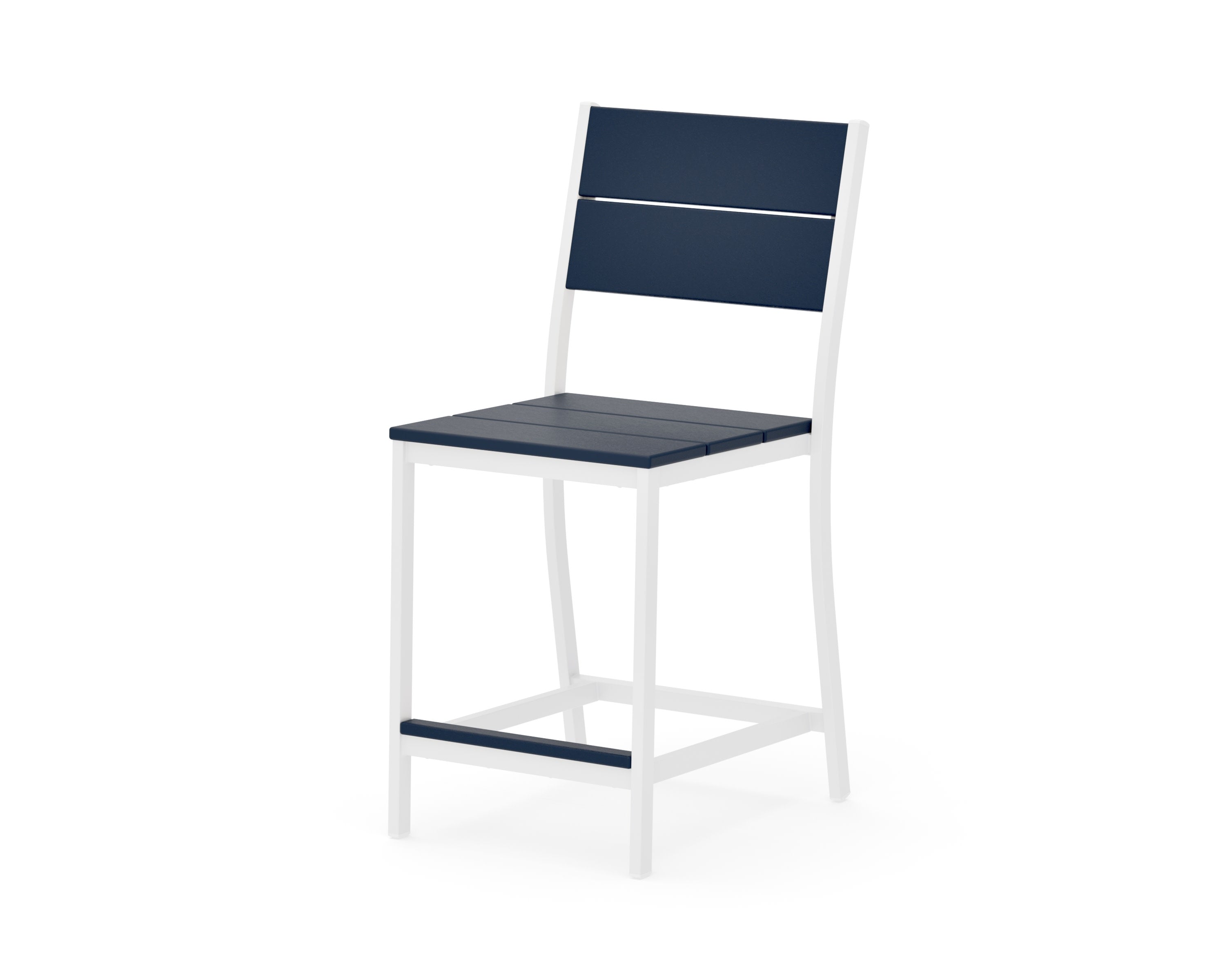 Main Street Counter Side Chair in White / Navy