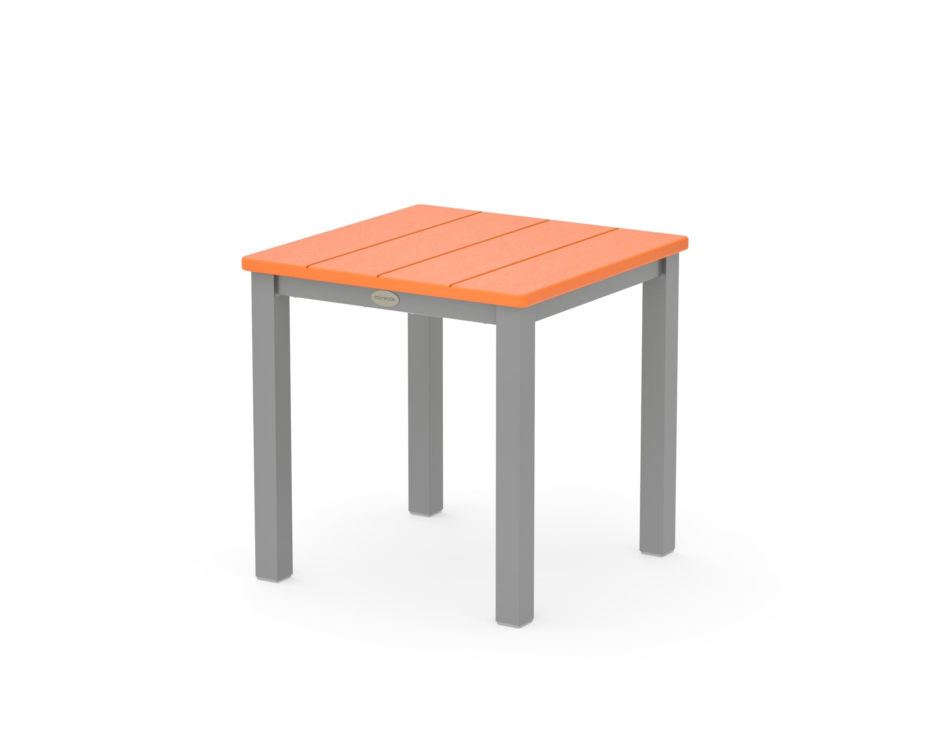 Main Street 18" Side Table in Silver / Tangerine