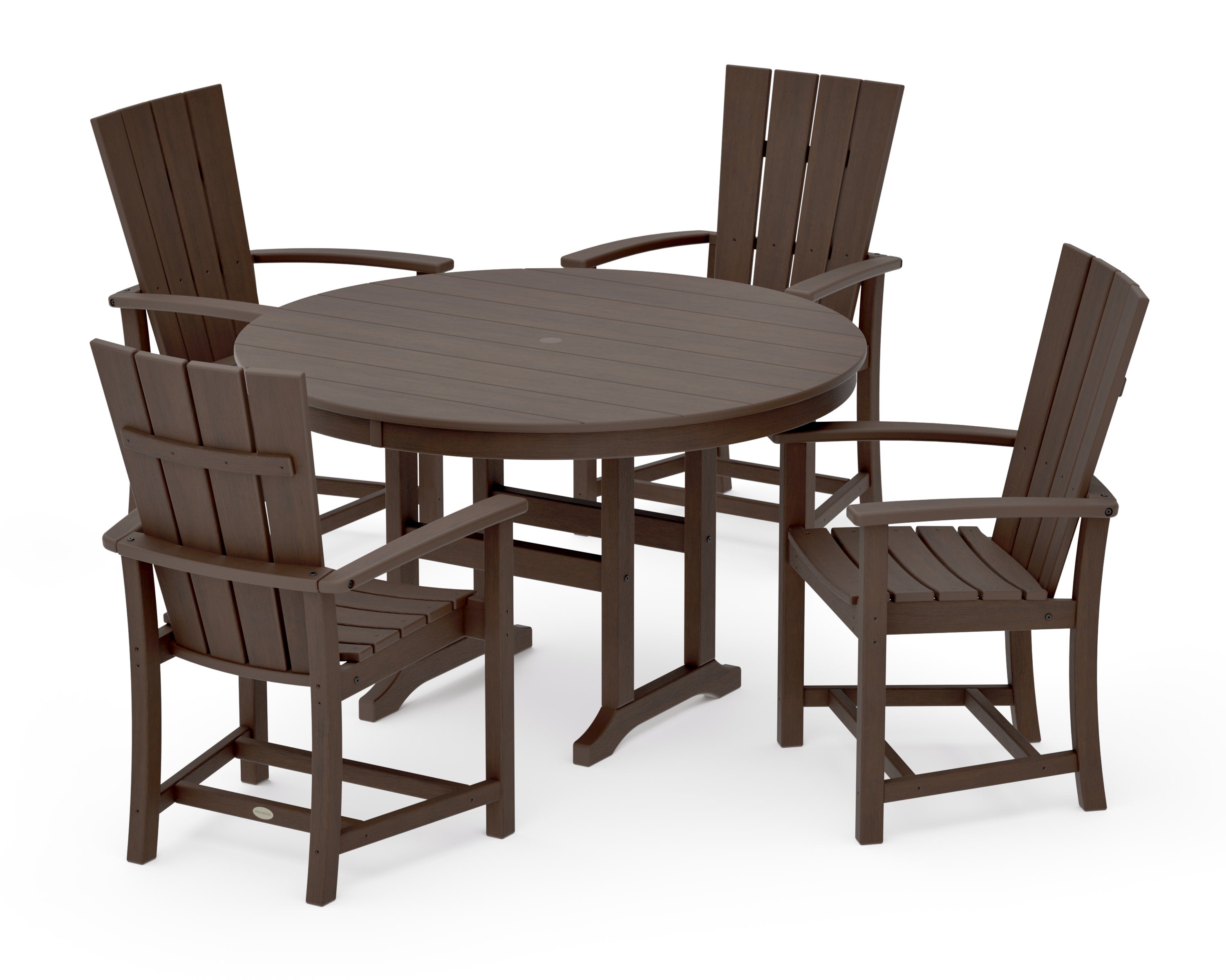 Quattro 5-Piece Round Farmhouse Dining Set in Kona
