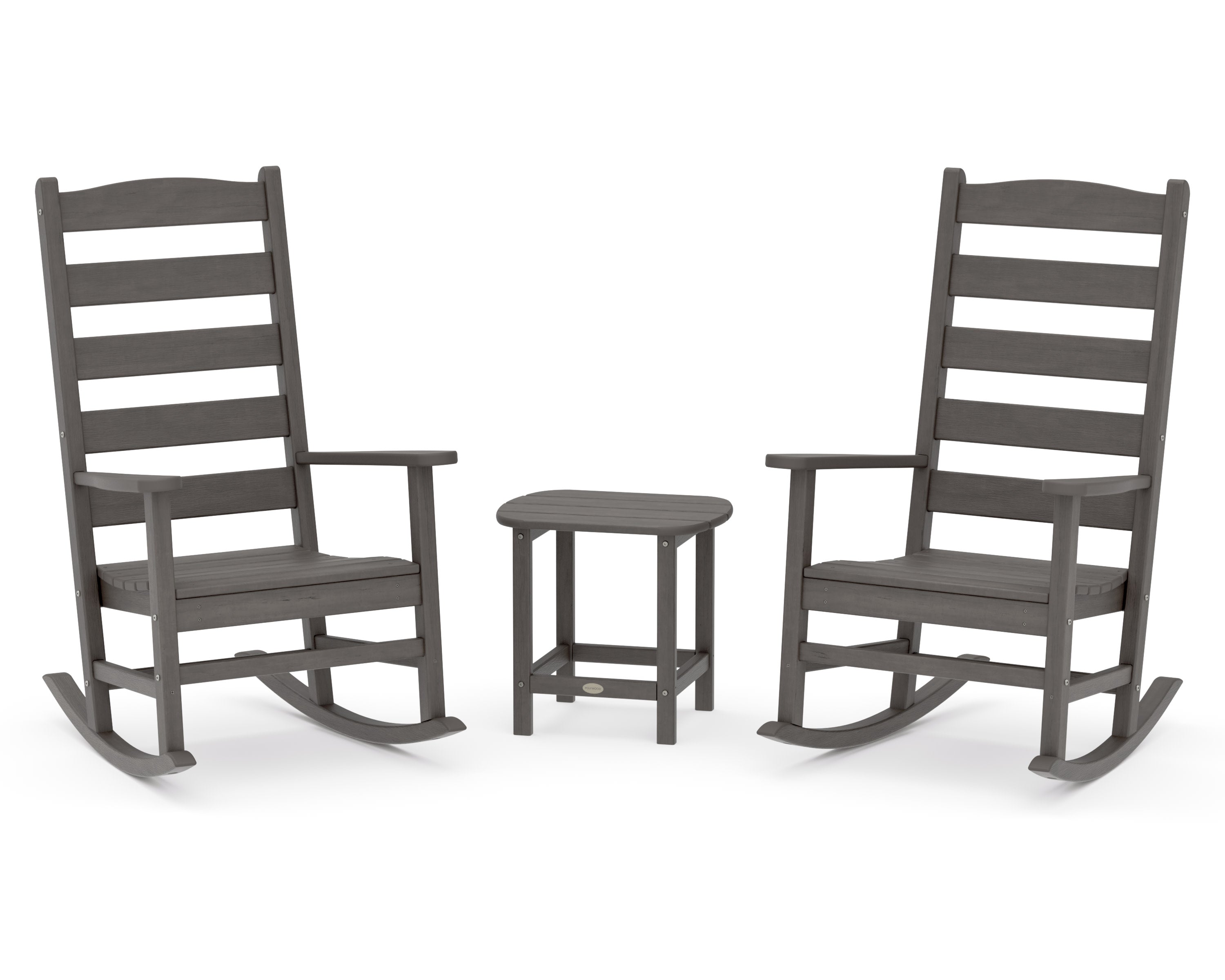 Shaker 3-Piece Porch Rocking Chair Set in Driftwood