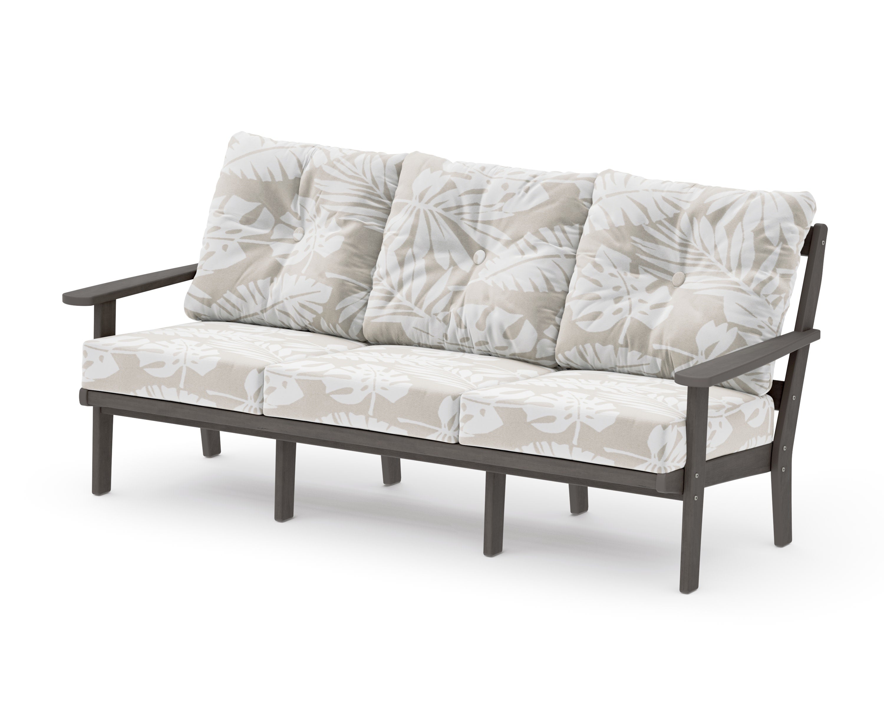 Mission Deep Seating Sofa in Driftwood / Leaf Dune Burlap