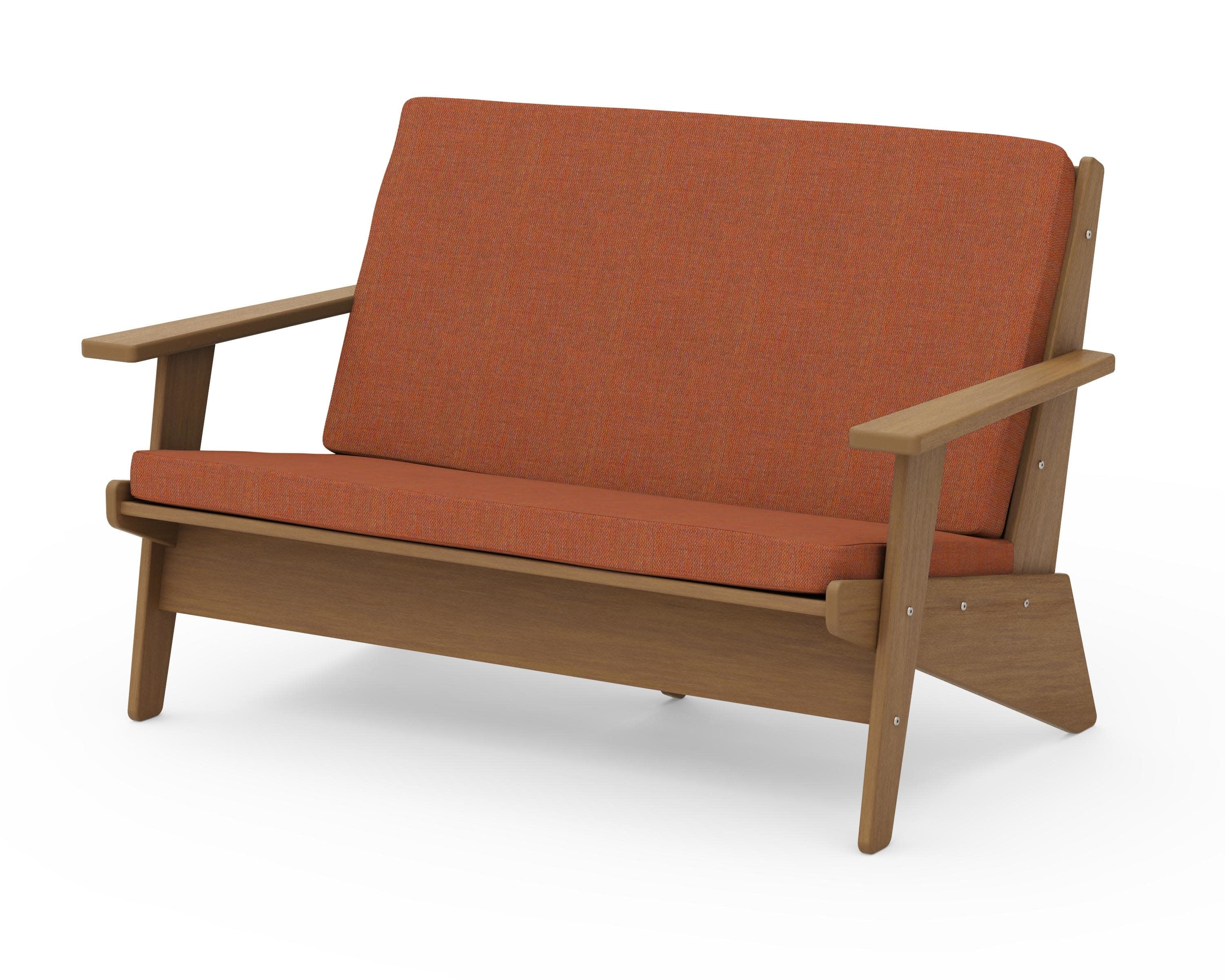 Riviera Modern Lounge Loveseat in Natural / Play Adobe
