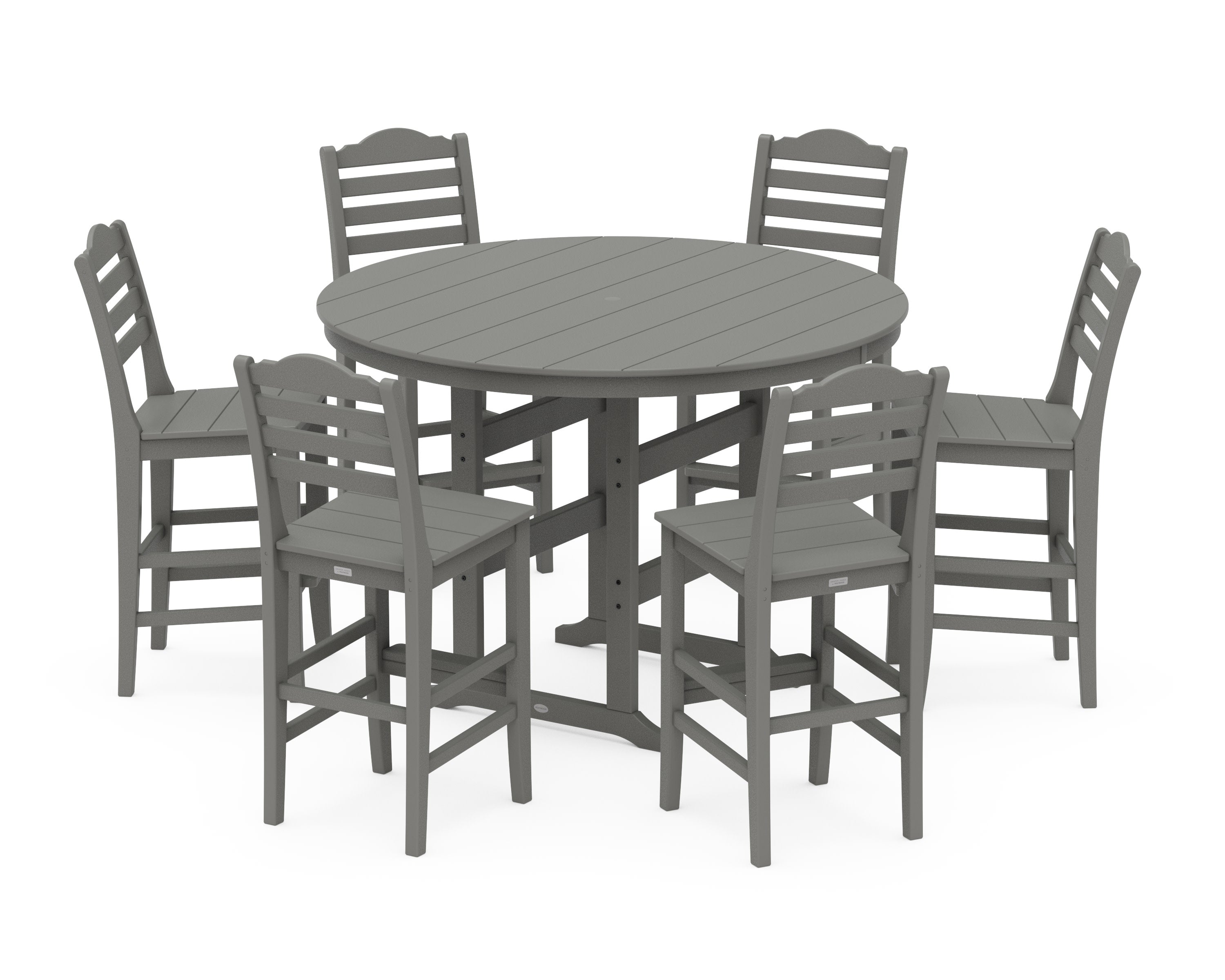 Savannah 7-Piece Farmhouse Side Chair Round Bar Set