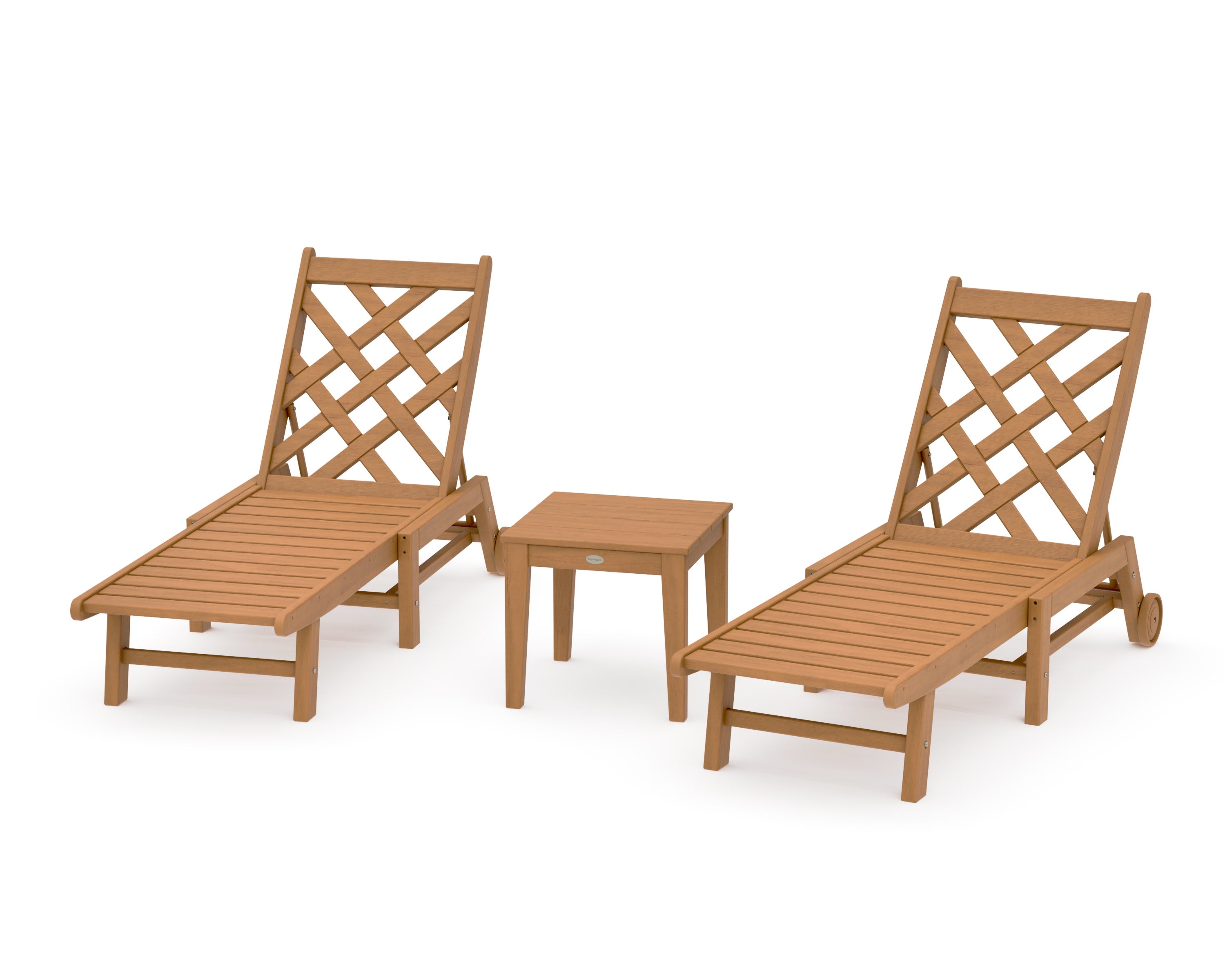 Wovendale 3-Piece Chaise Set with Wheels in Natural