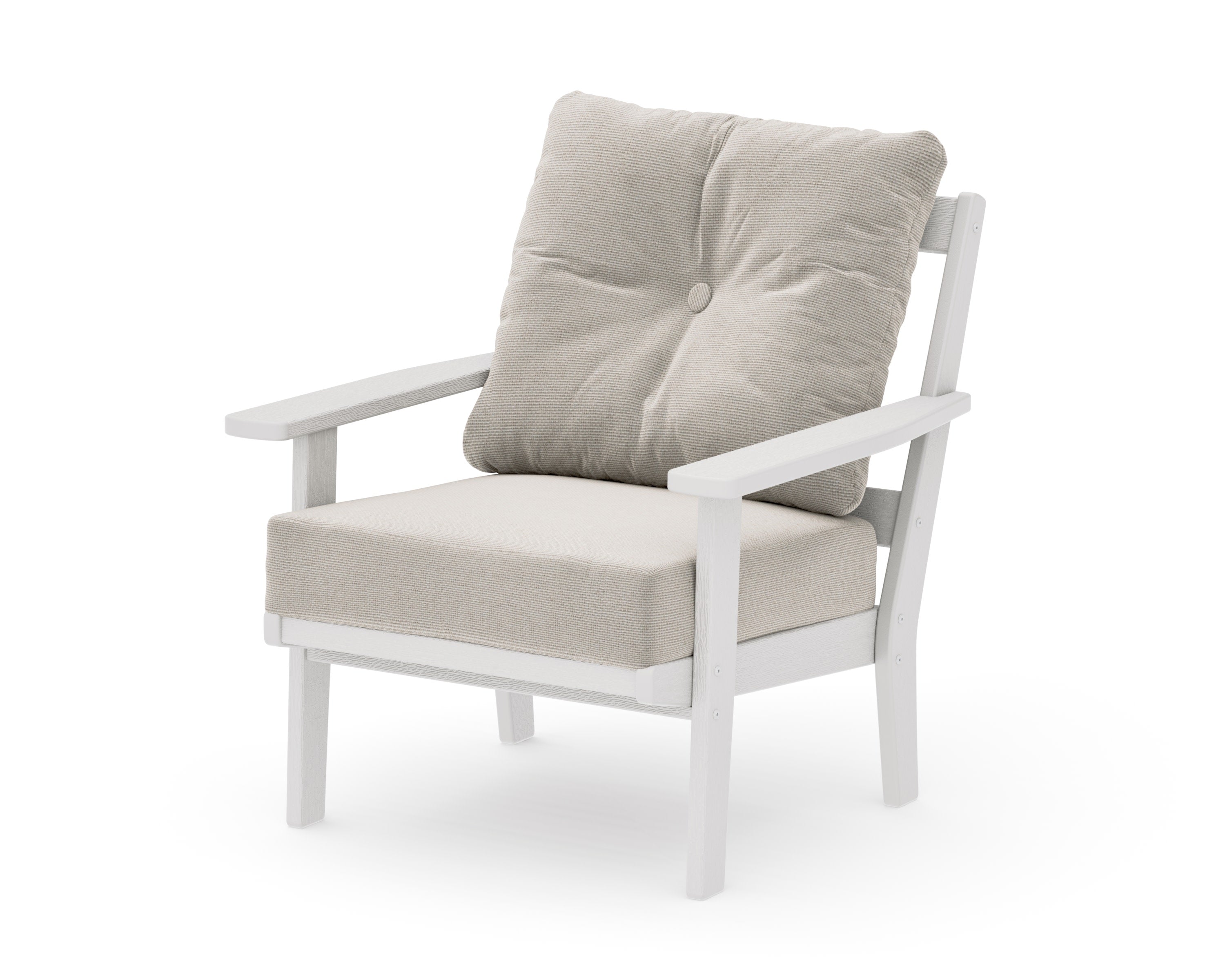 Oxford Deep Seating Chair in Vintage White / Dune Burlap