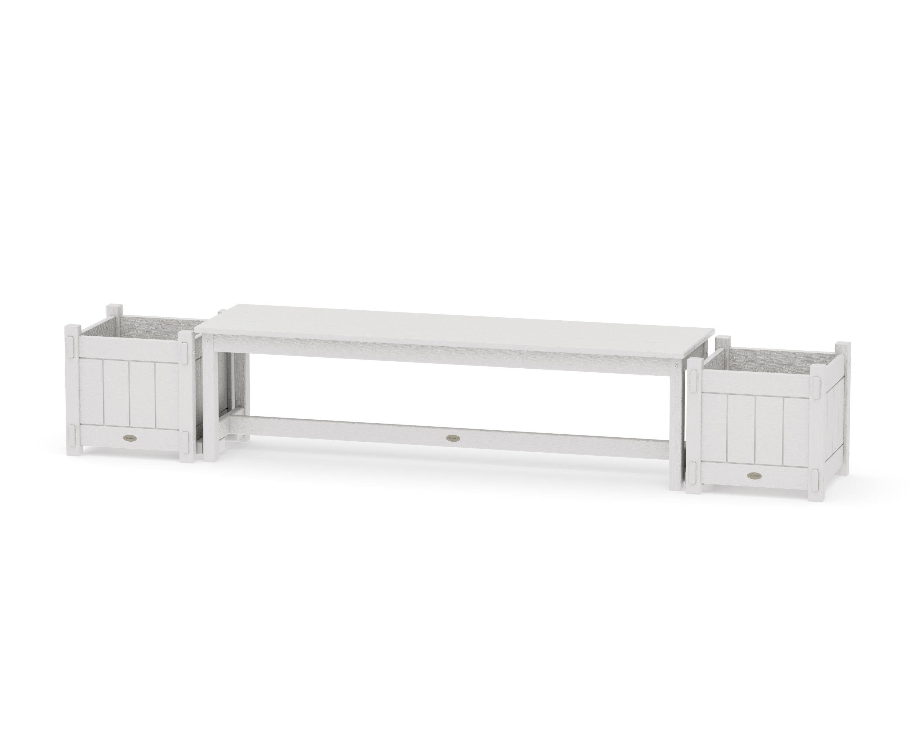 60" Vineyard Straight Planter Bench Set in Vintage White