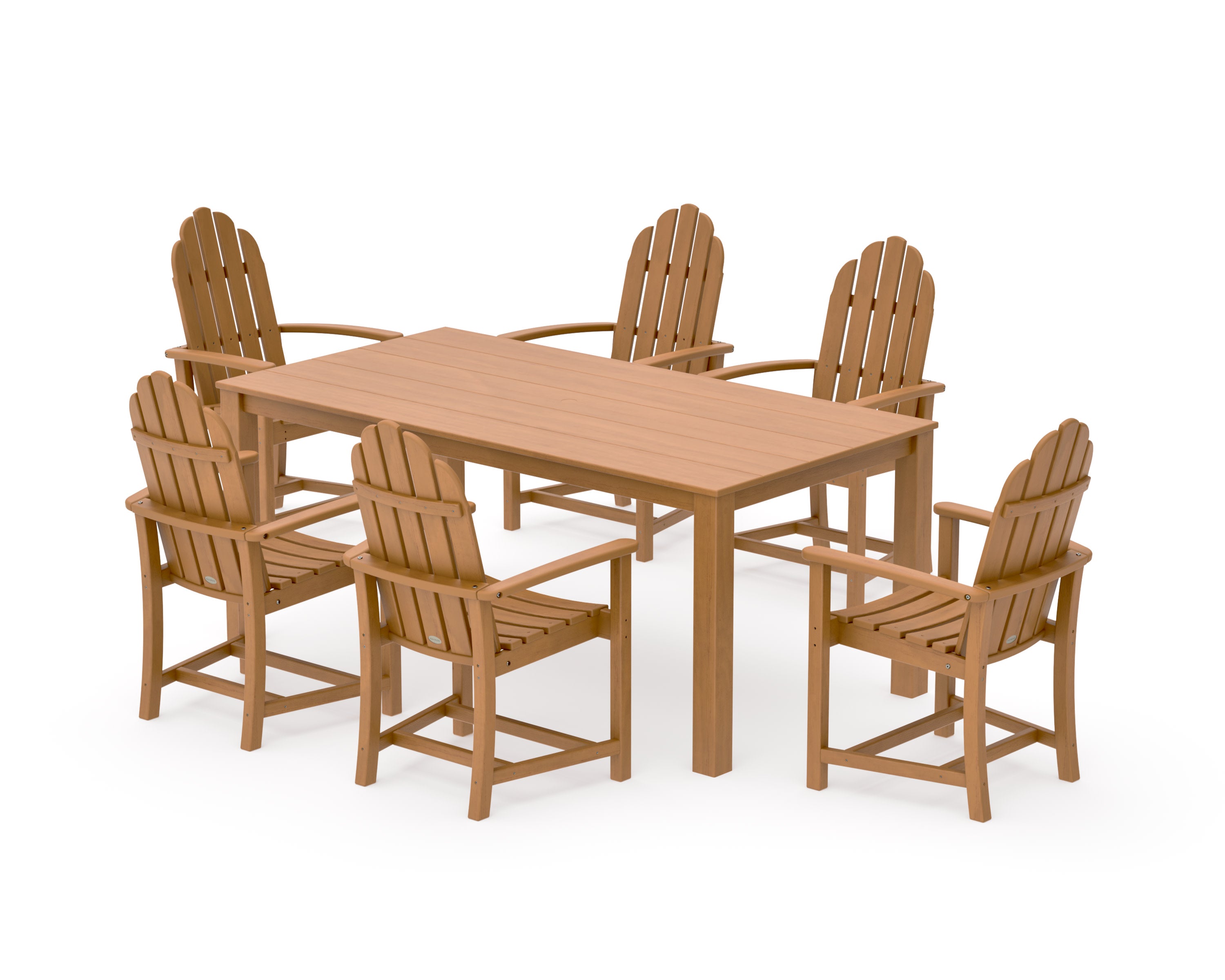 Classic Adirondack 7-Piece Parsons Dining Set in Natural