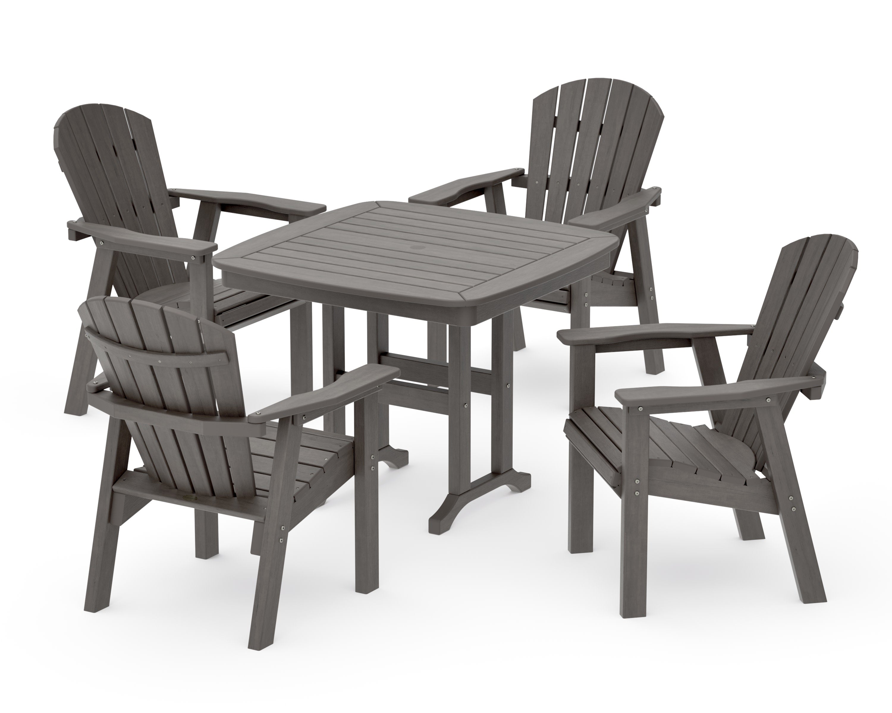 Seashell 5-Piece Dining Set in Driftwood
