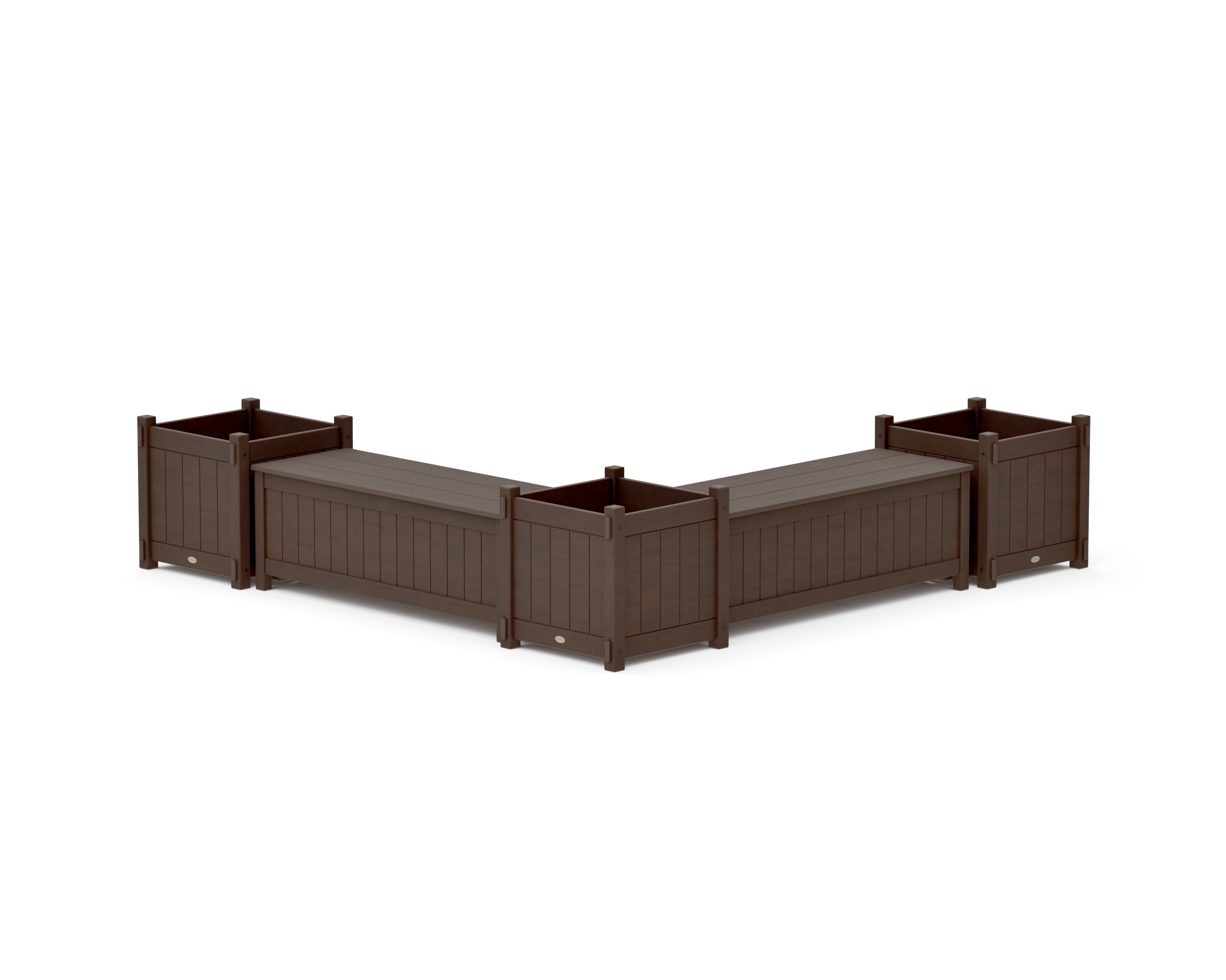 48" Vineyard L- Shaped Planter Storage Bench Corner Set- Large in Kona