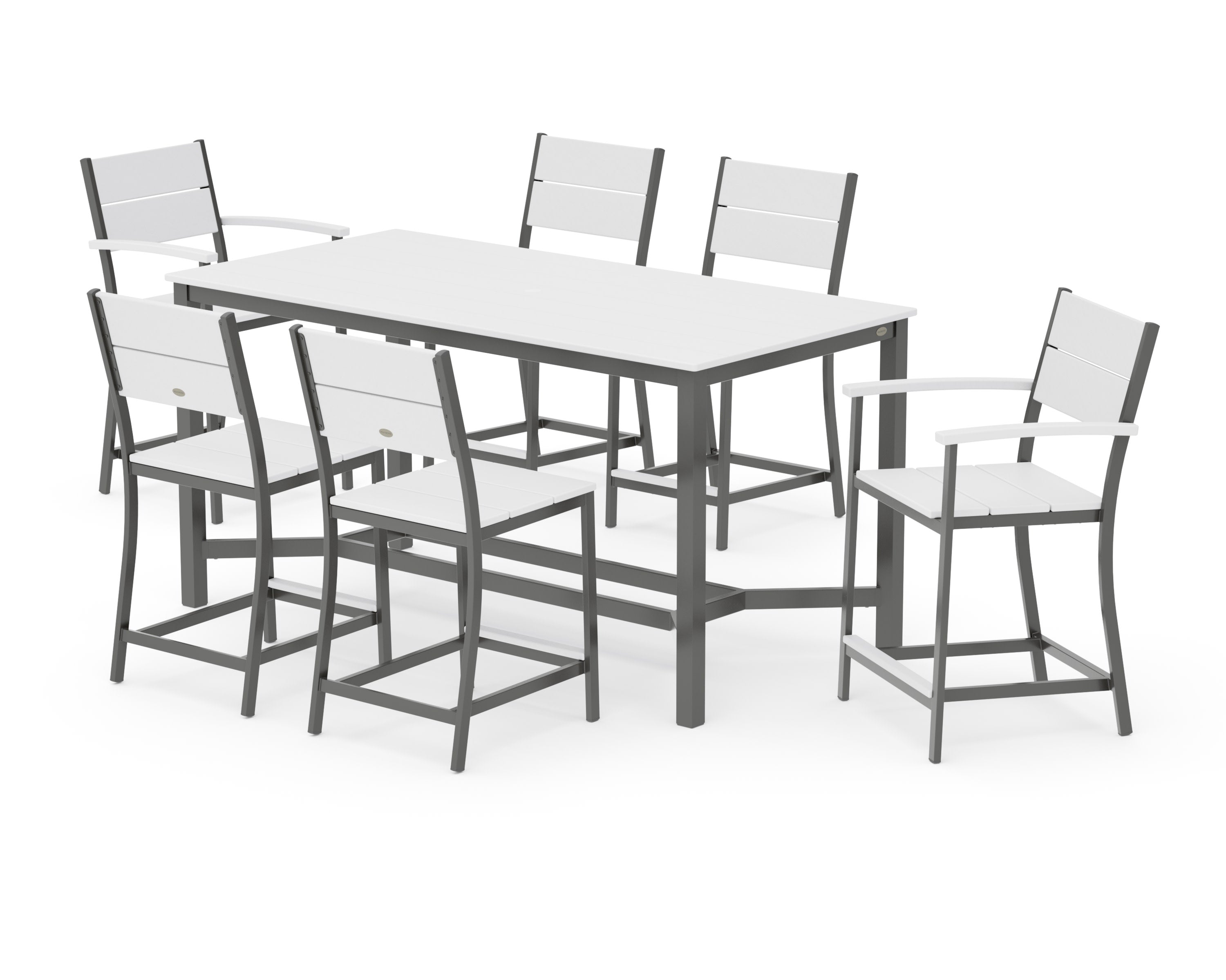 Main Street 7-Piece Counter Set in Charcoal / White