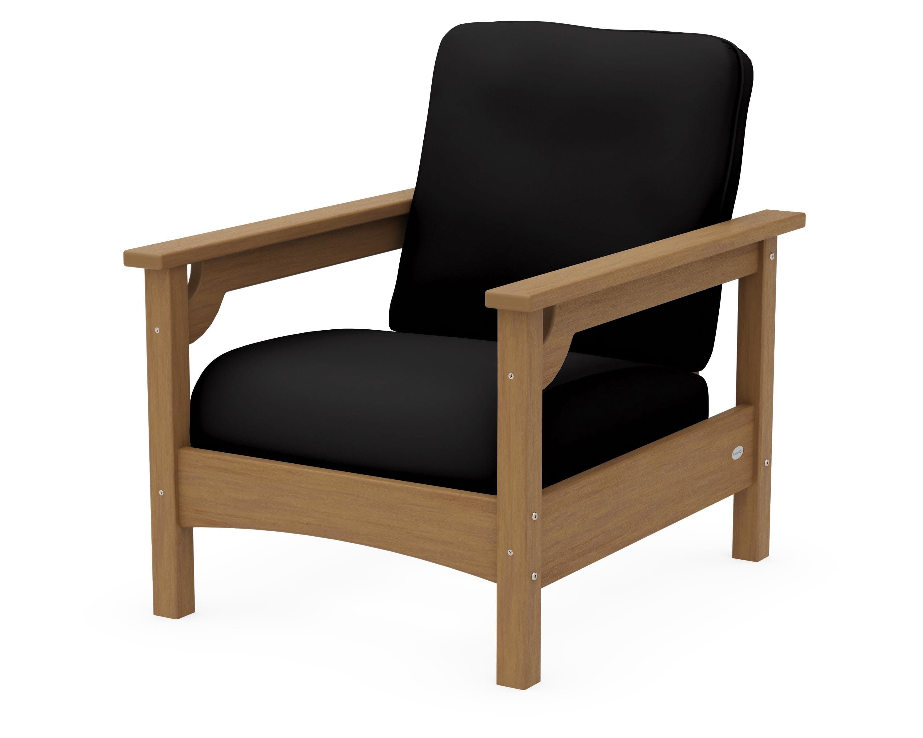 Club Chair in Natural / Canvas Black