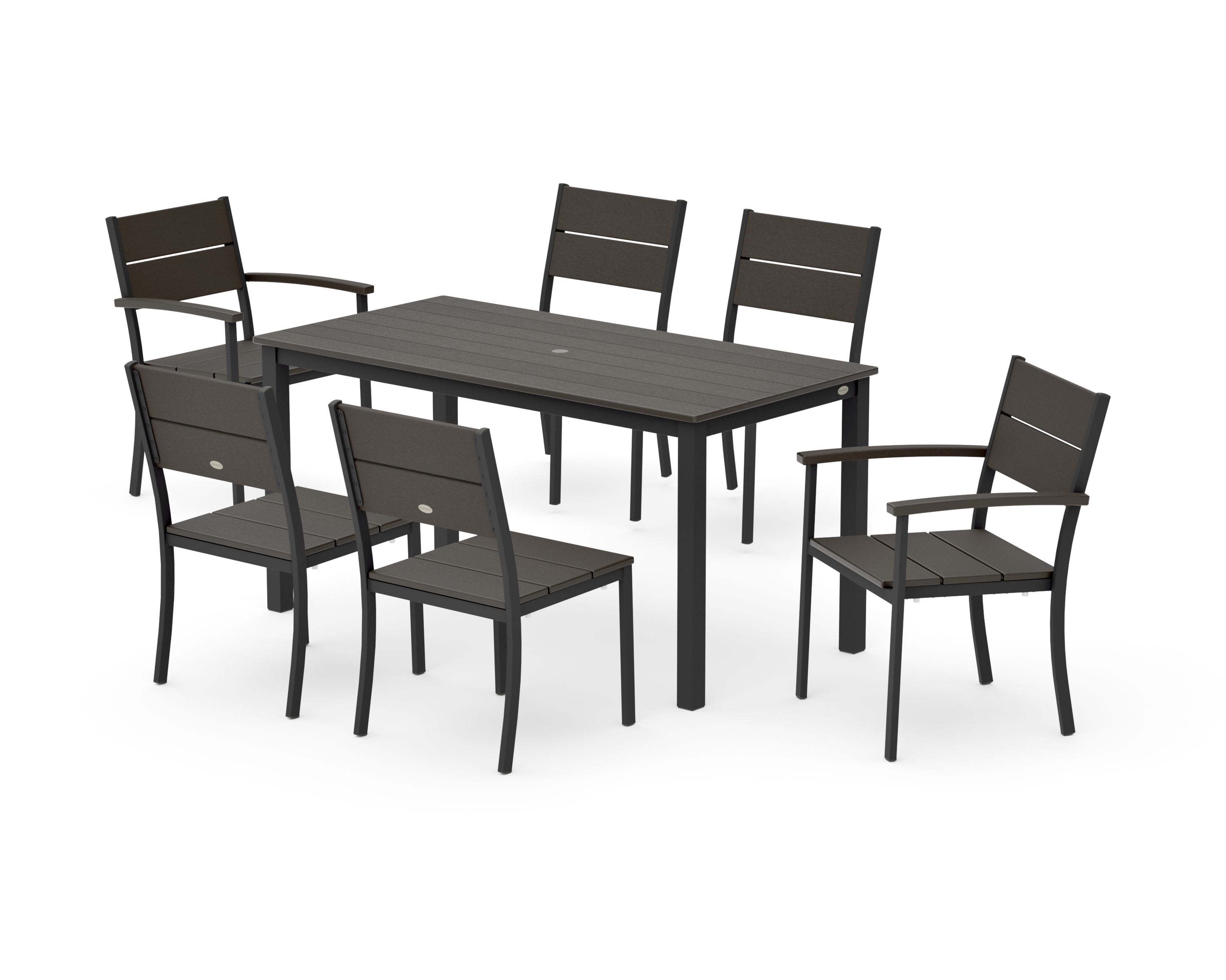 Main Street 7-Piece Dining Set in Black / Vintage Coffee