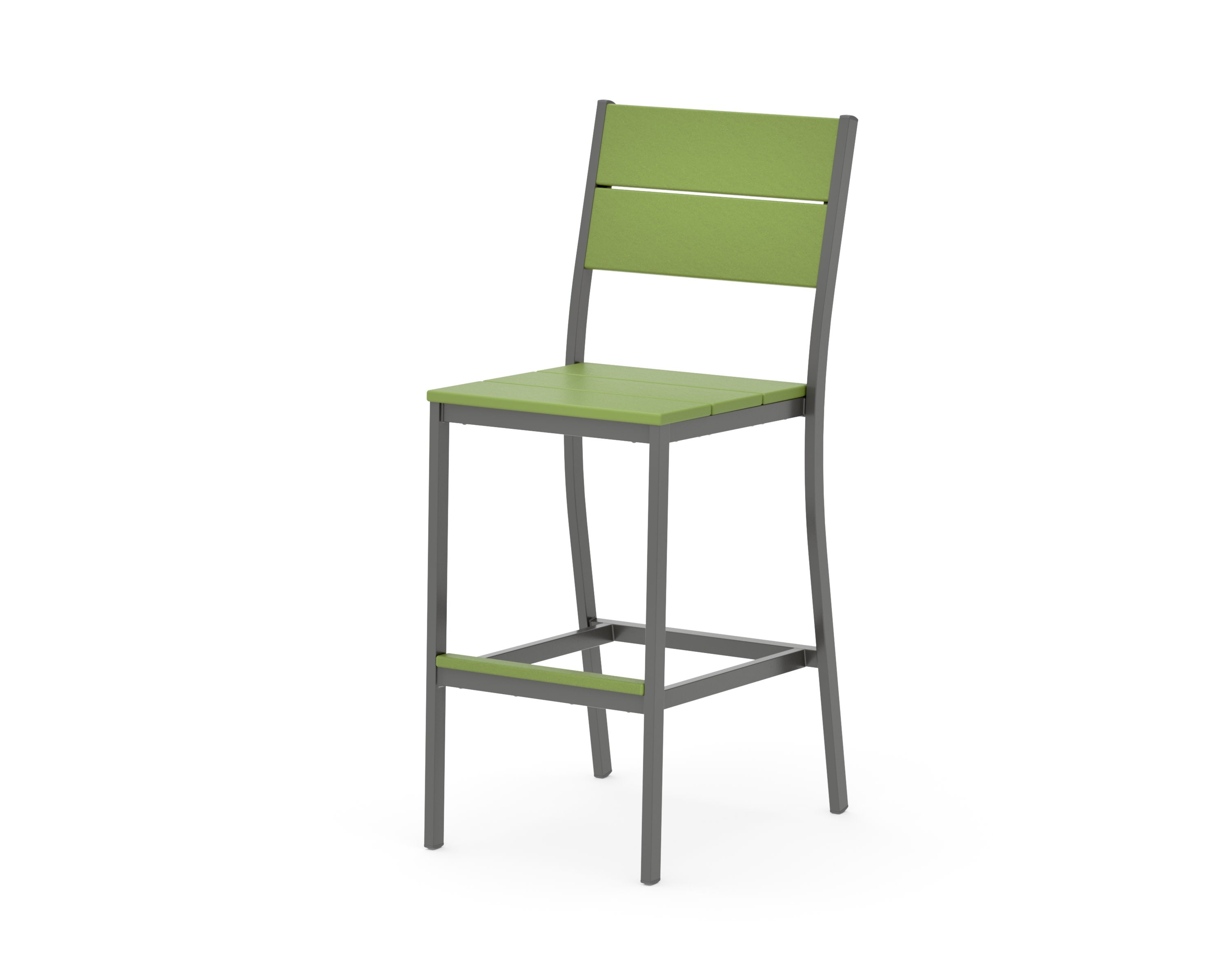 Main Street Bar Side Chair in Charcoal / Lime