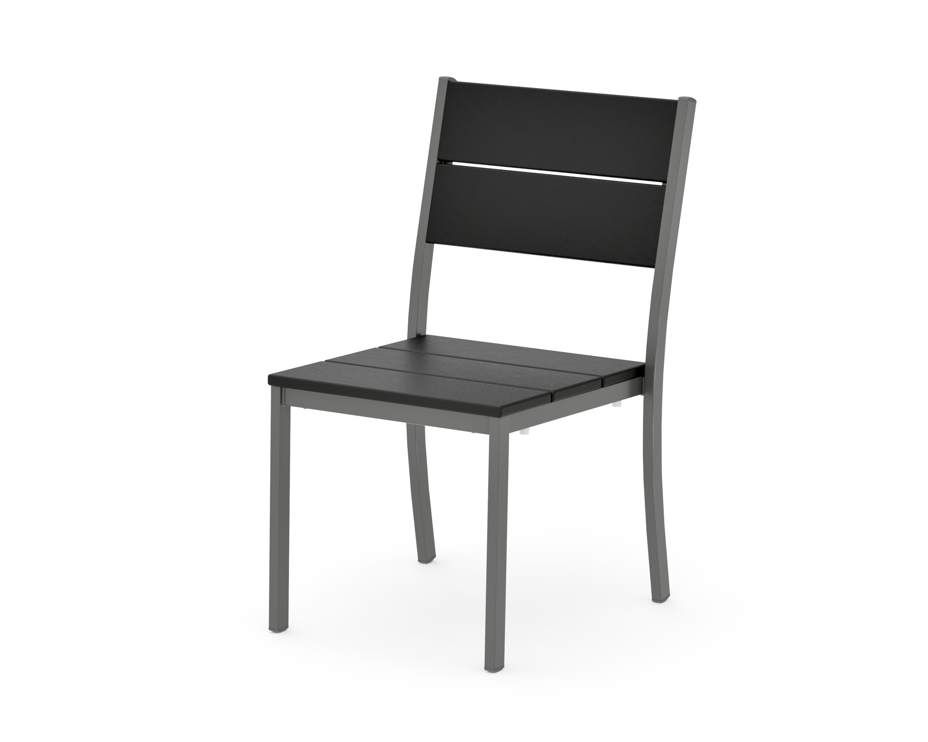Main Street Stacking Dining Side Chair in Charcoal / Black