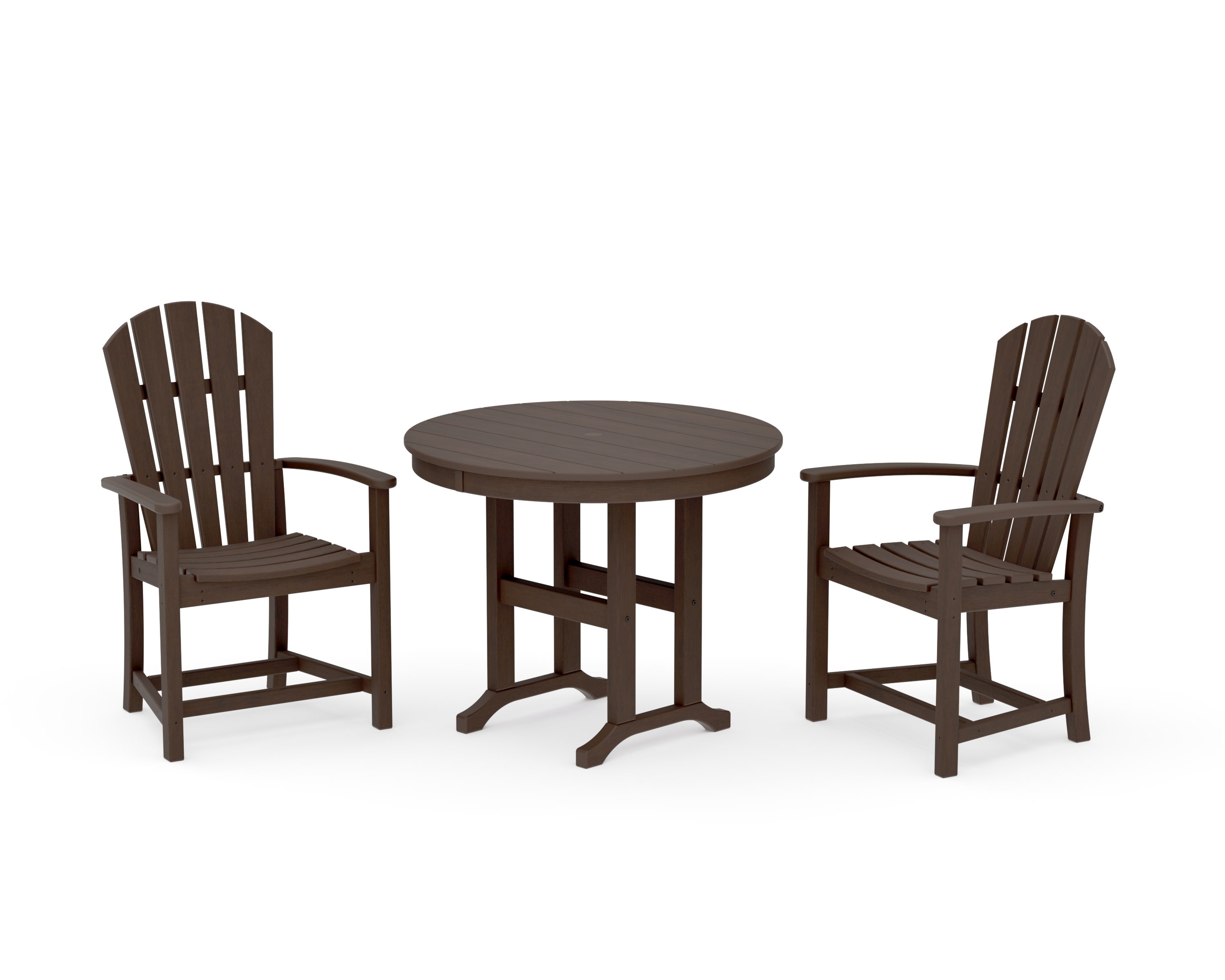 Palm Coast 3-Piece Round Farmhouse Dining Set in Kona