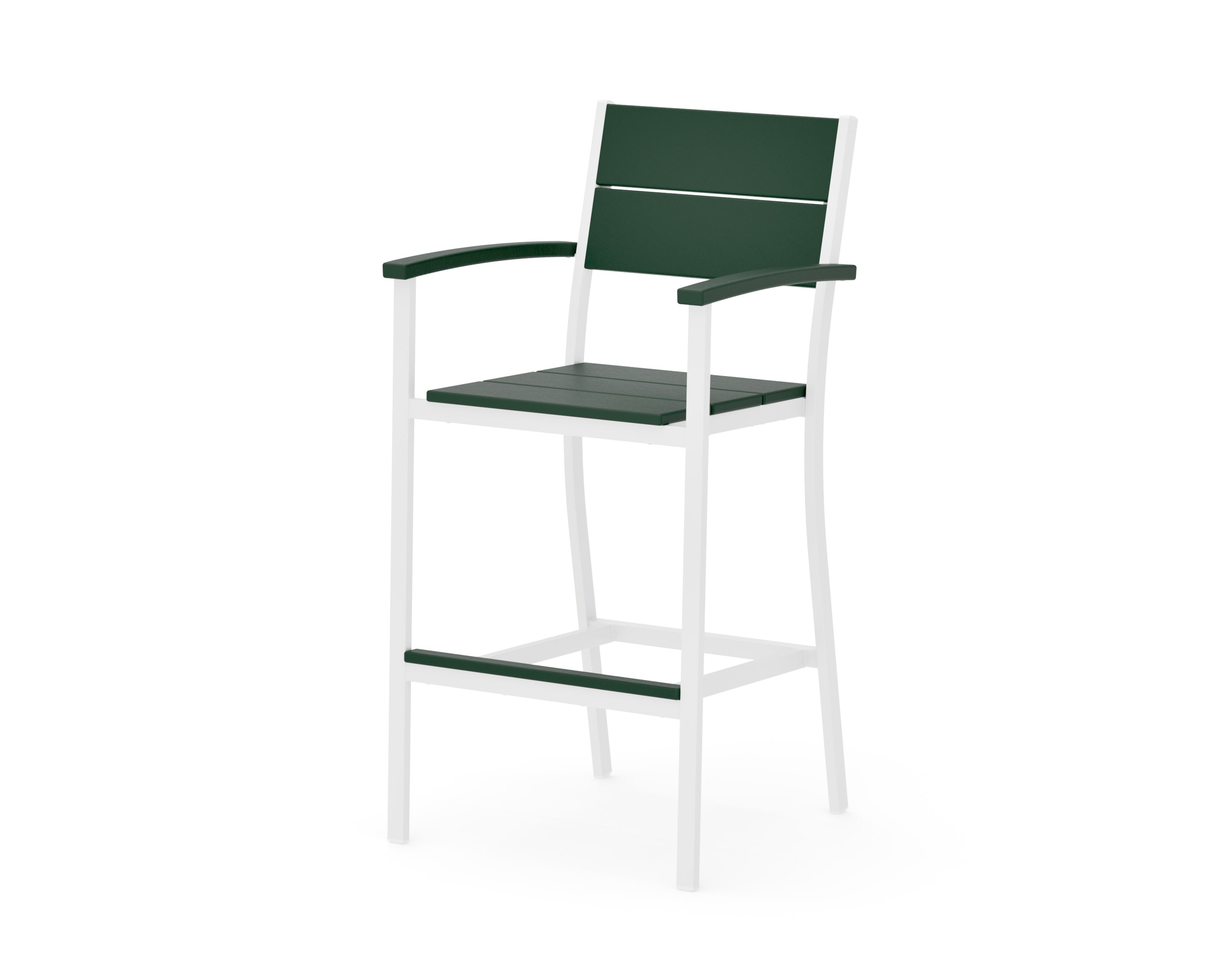 Main Street Bar Arm Chair in White / Green