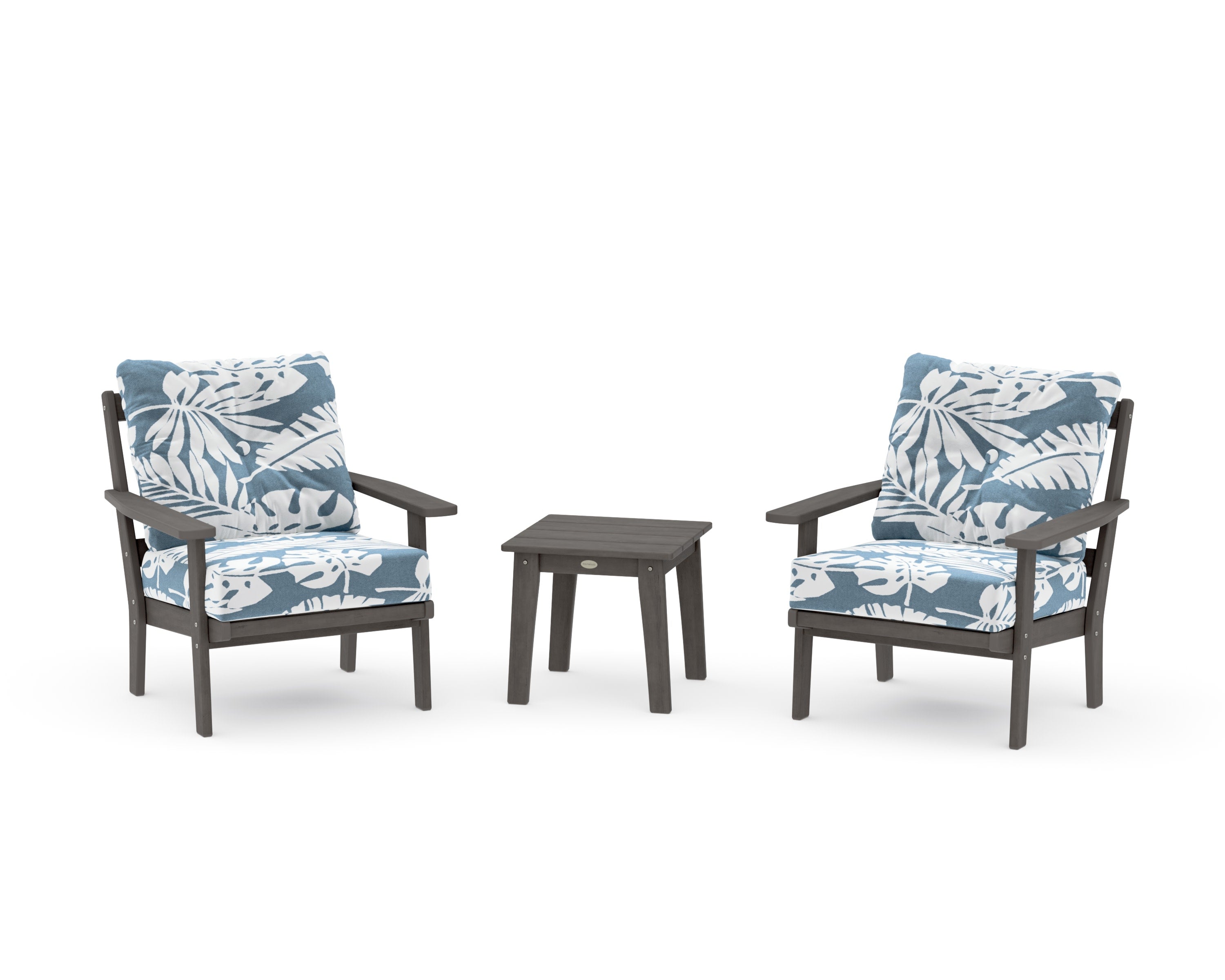 Prairie 3-Piece Deep Seating Set in Driftwood / Leaf Sky Blue