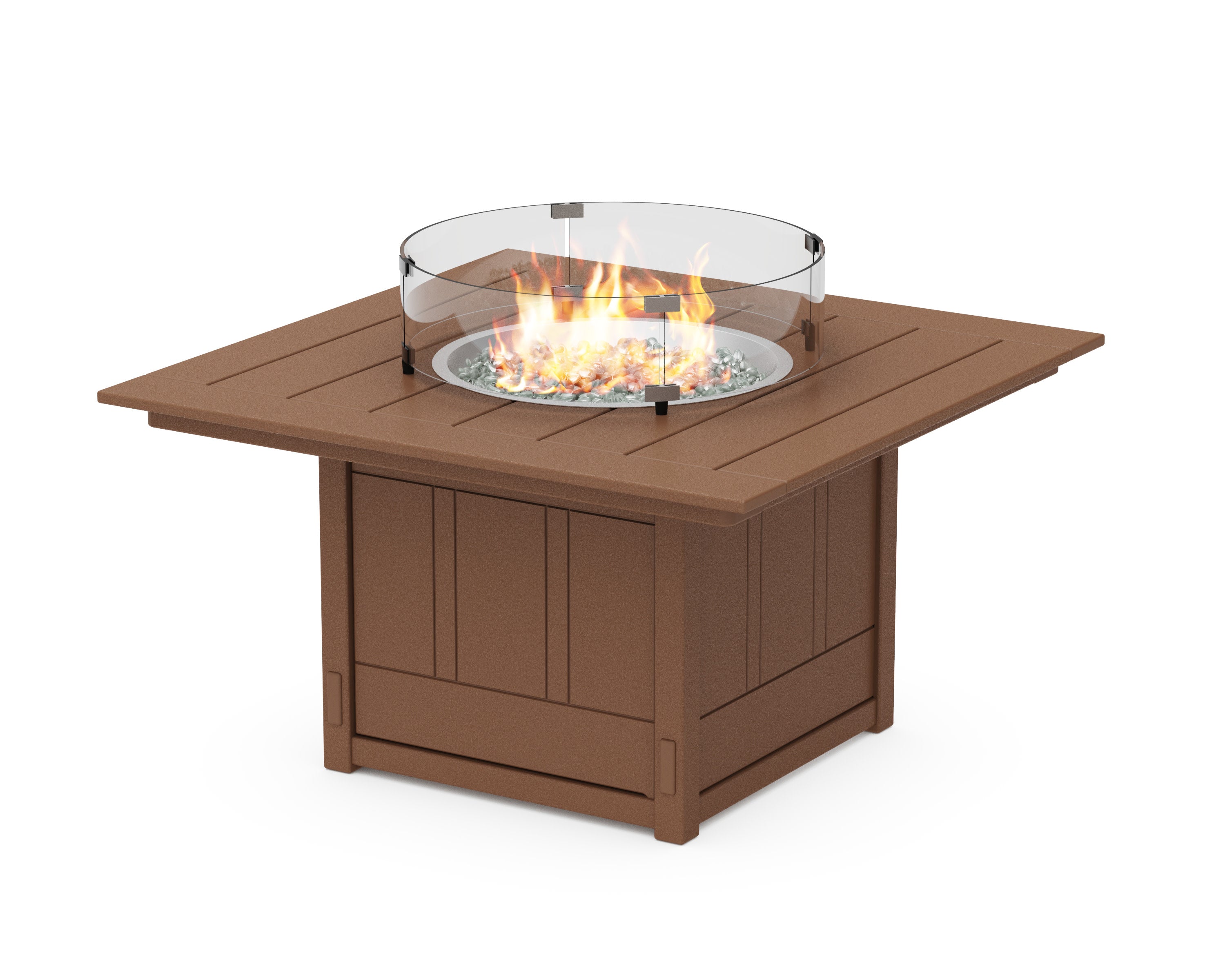 Acadia Square 42 Fire Pit Table in Teak