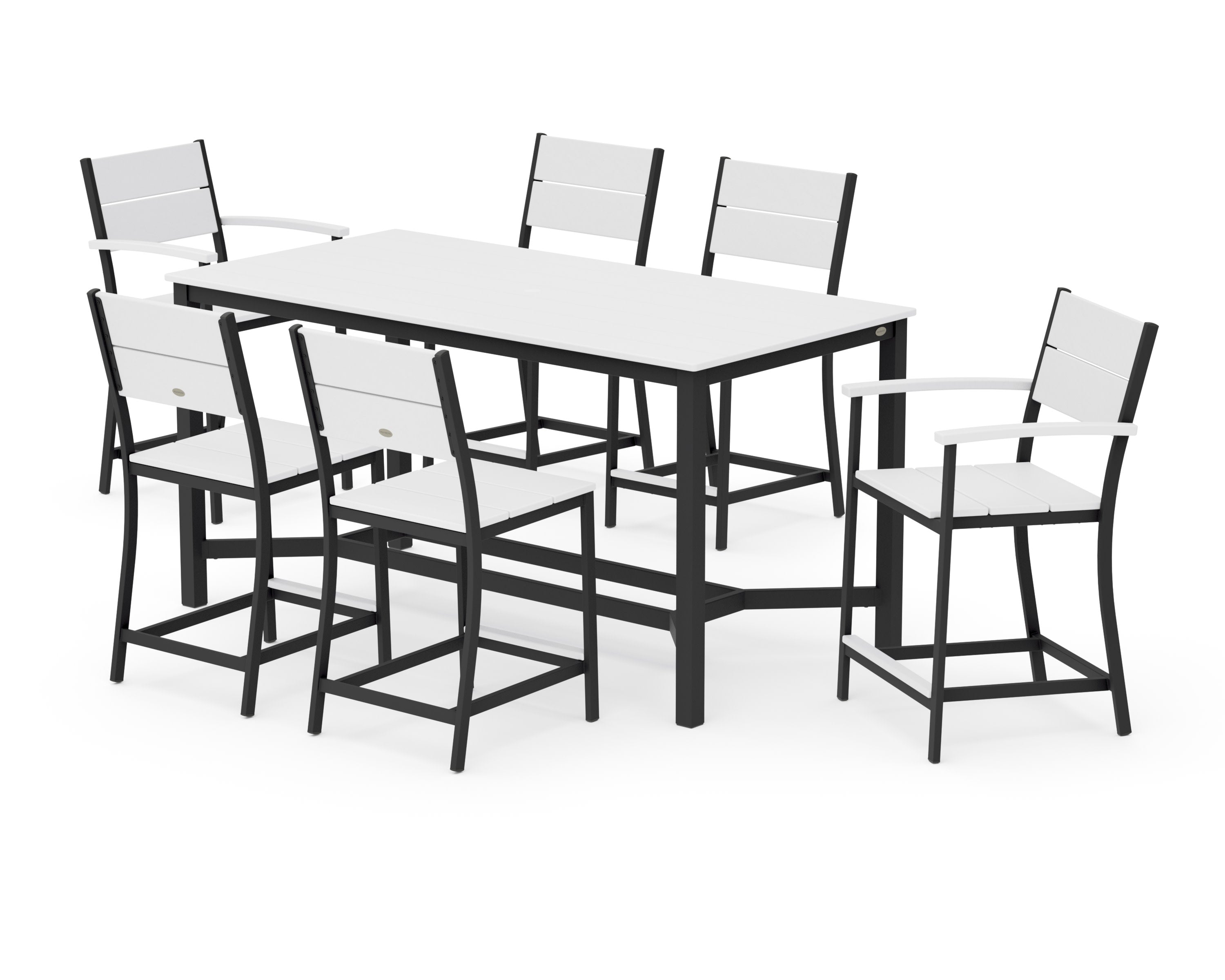 Main Street 7-Piece Counter Set in Black / White