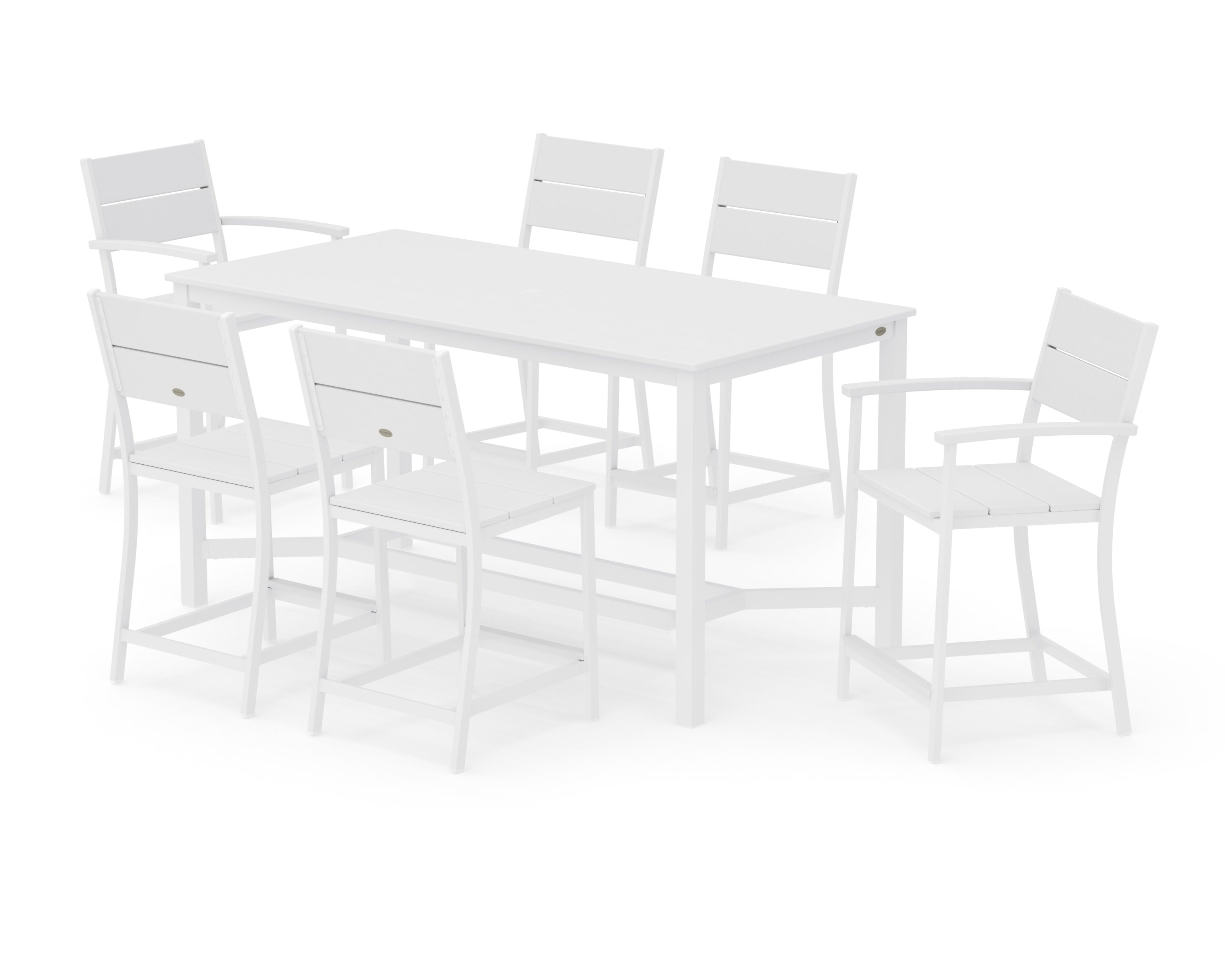 Main Street 7-Piece Counter Set in White / White