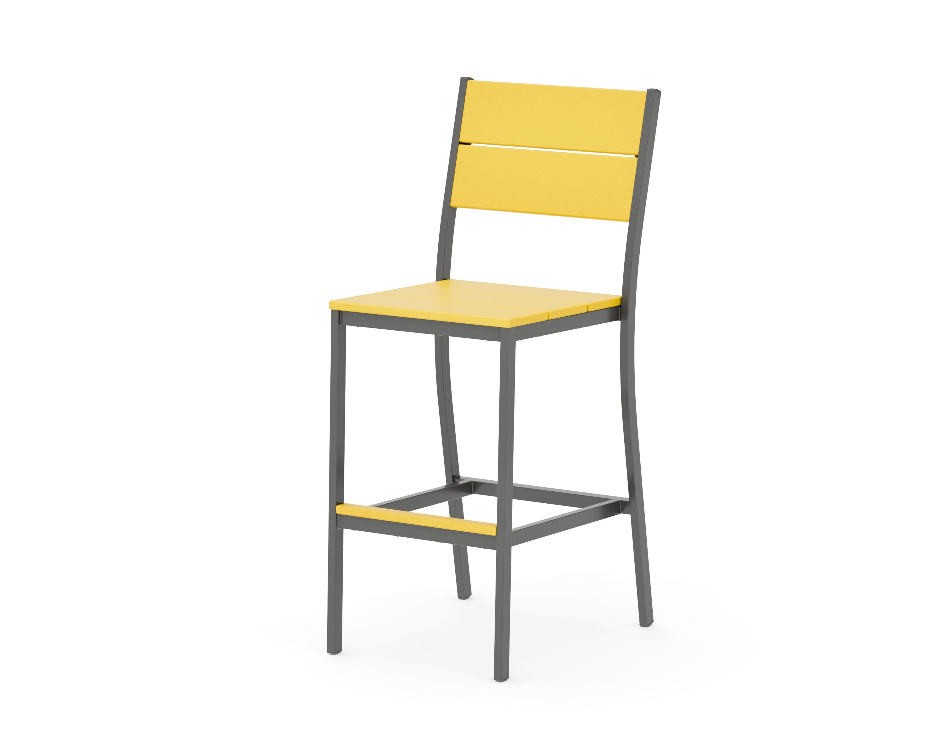 Main Street Bar Side Chair in Charcoal / Lemon