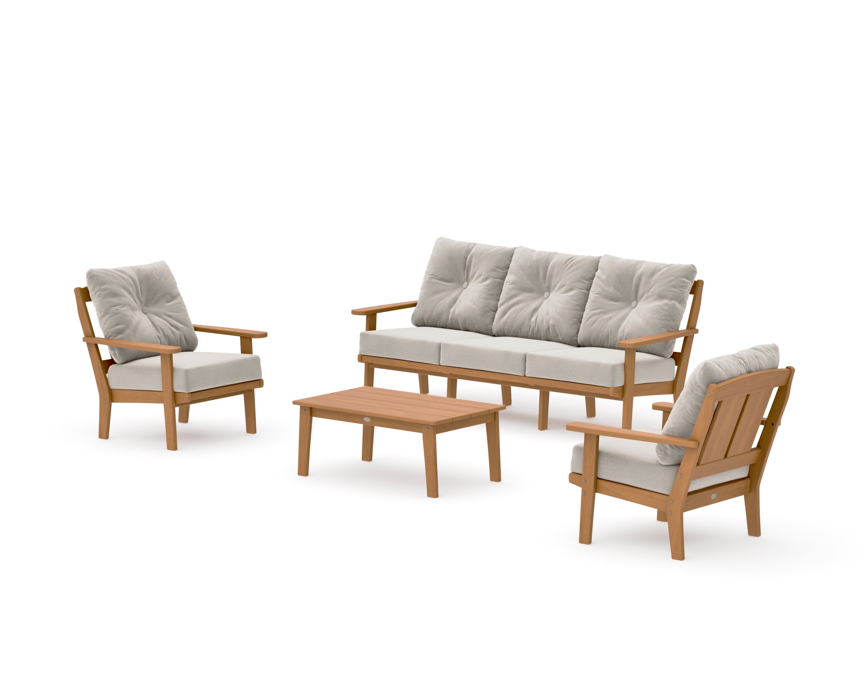 Mission 4-Piece Deep Seating Set with Sofa in Natural / Dune Burlap