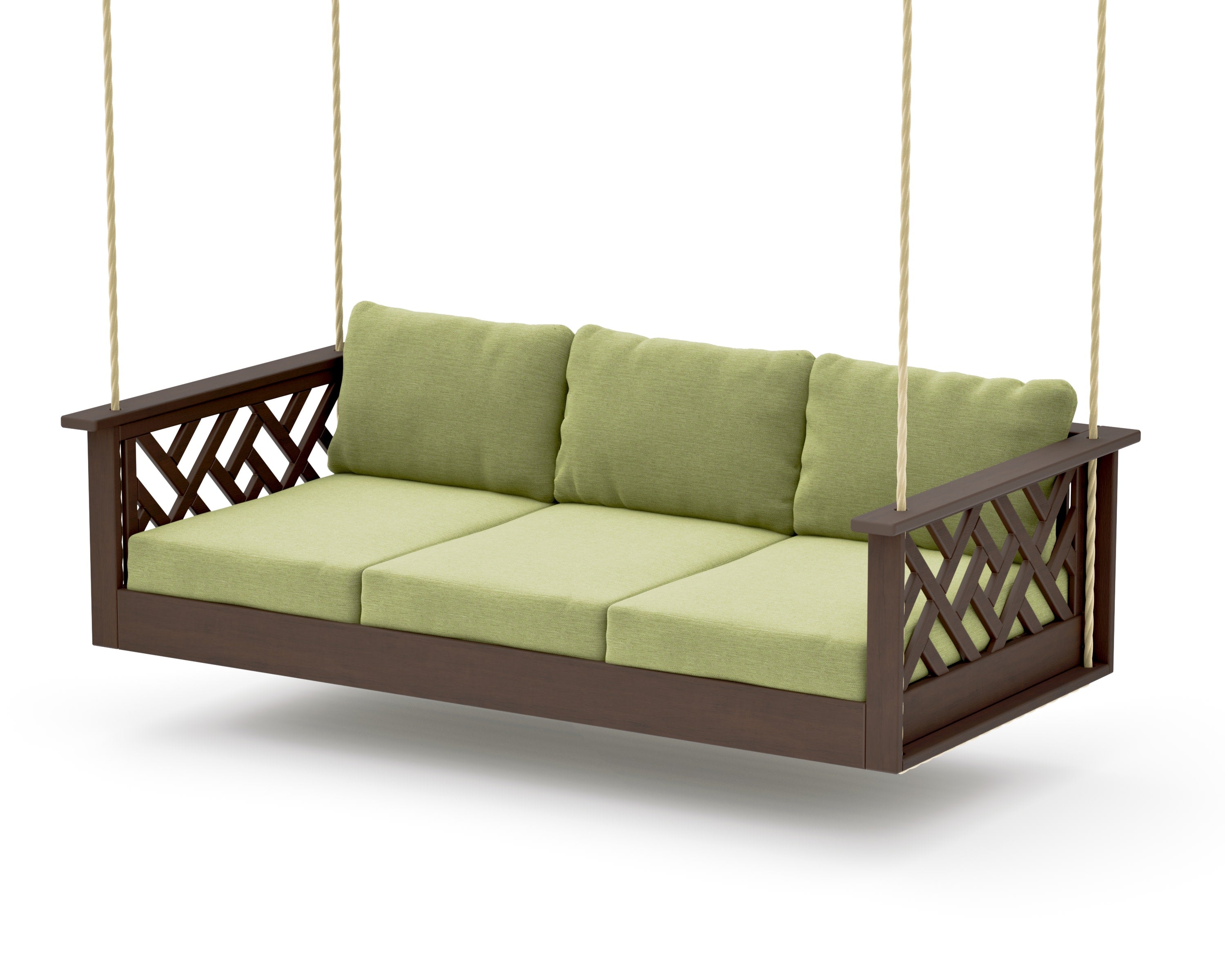 Chippendale Daybed Swing in Kona / Chartreuse Boucle