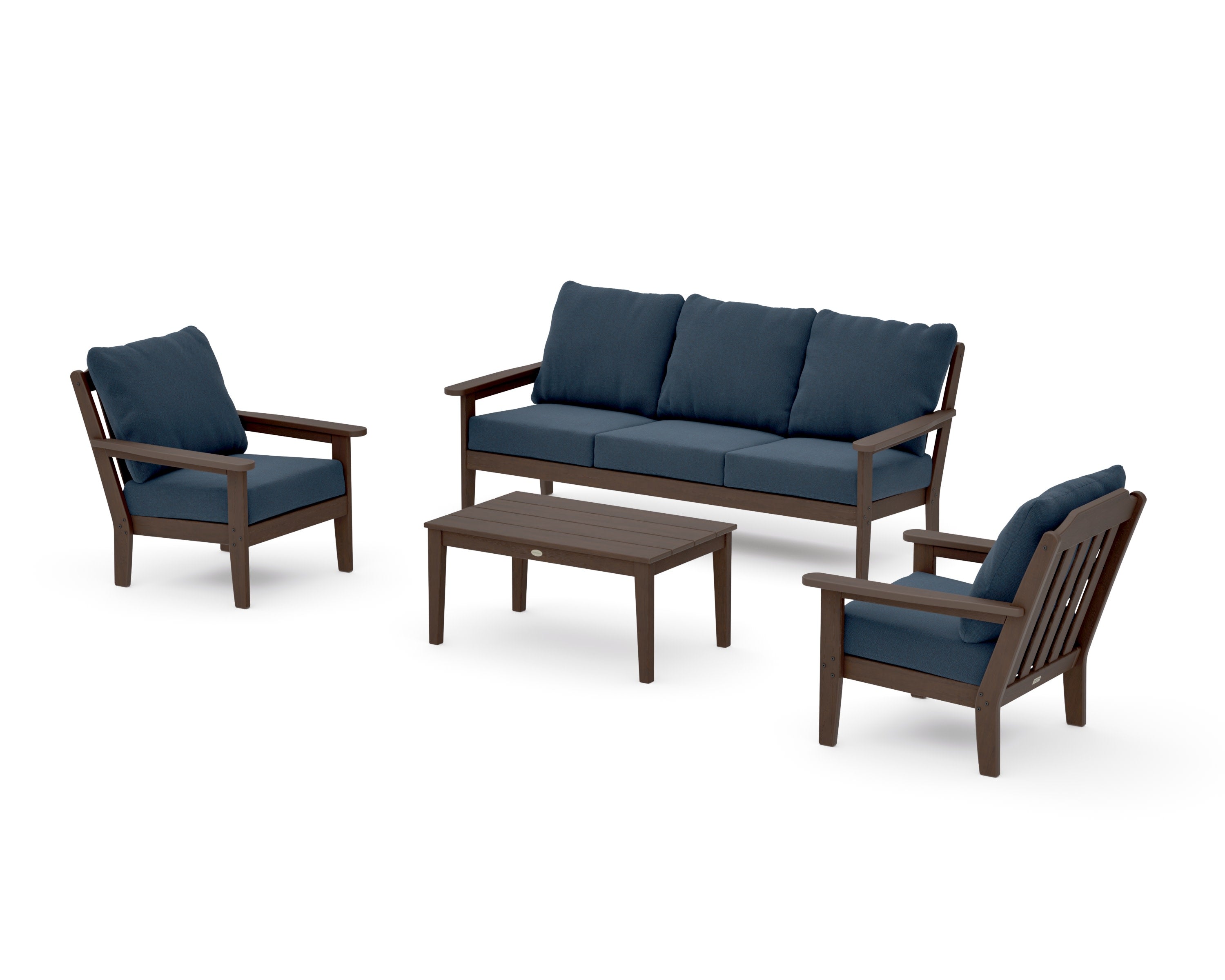 Cottage 4-Piece Deep Seating Set with Sofa in Kona / Marine Indigo