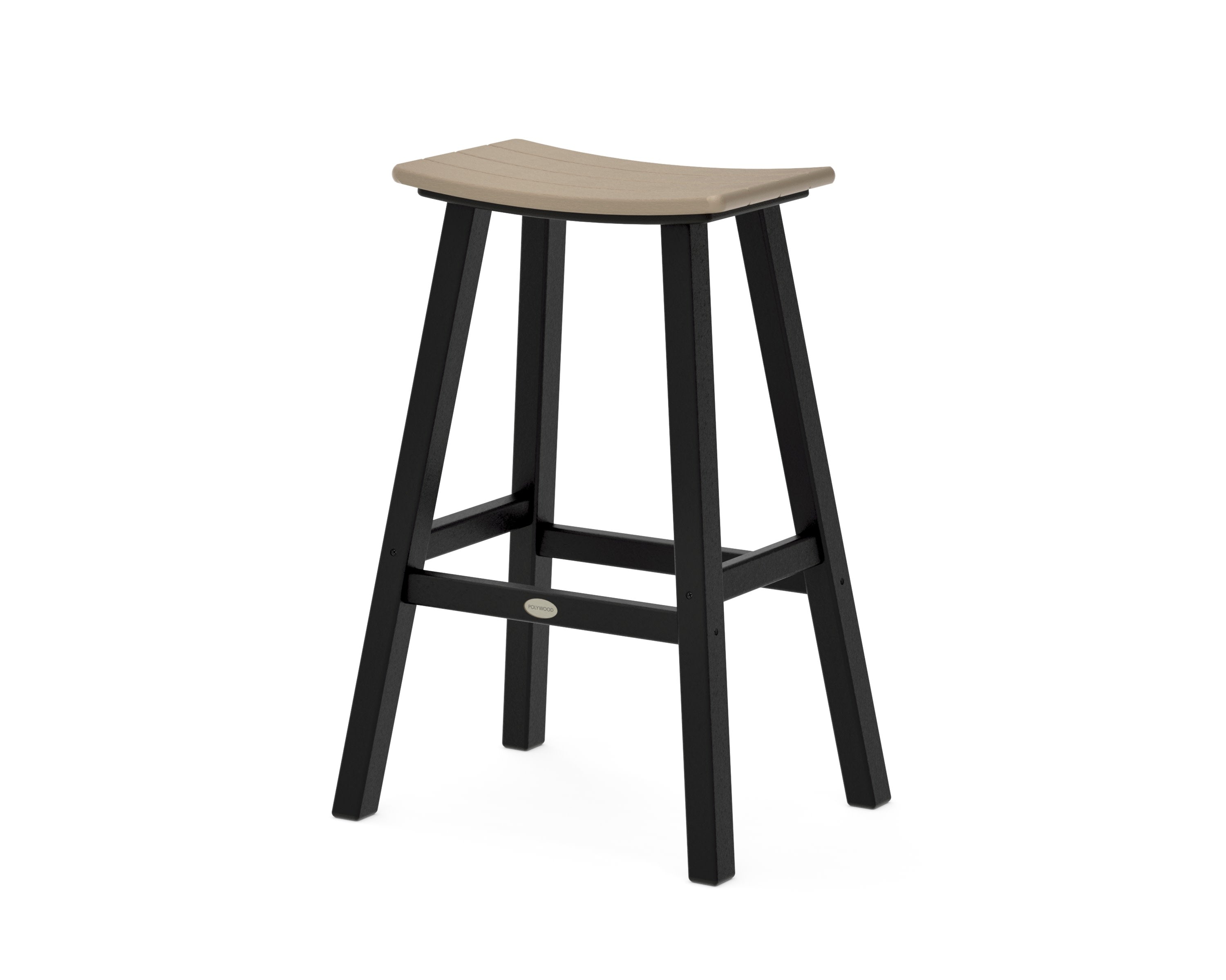 Contempo 30" Saddle Bar Stool in Black / Vintage Sahara