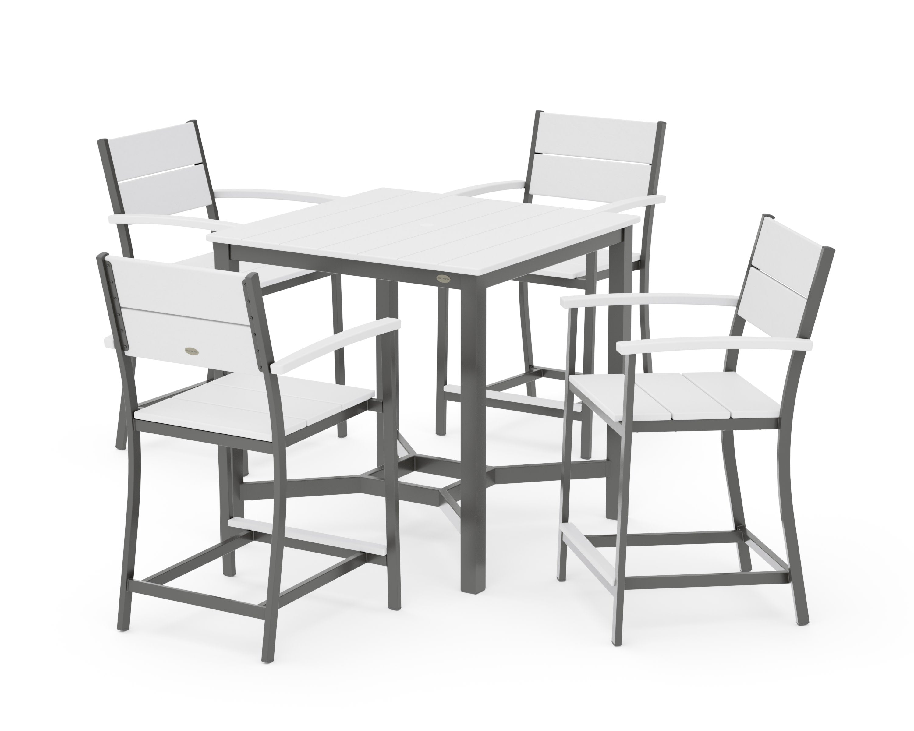 Main Street 5-Piece Counter Set in Charcoal / White