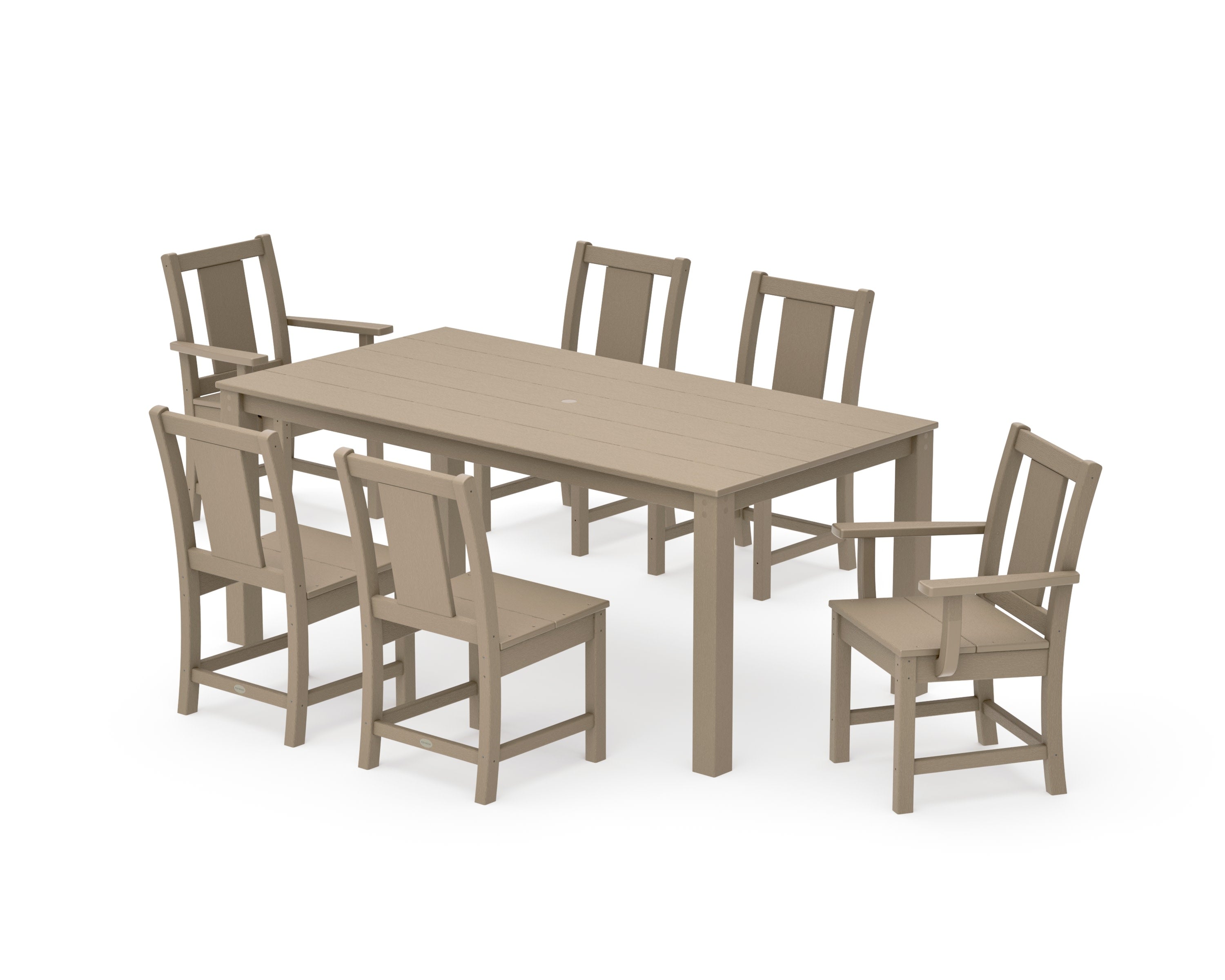Prairie 7-Piece Parsons Dining Set in Vintage Sahara