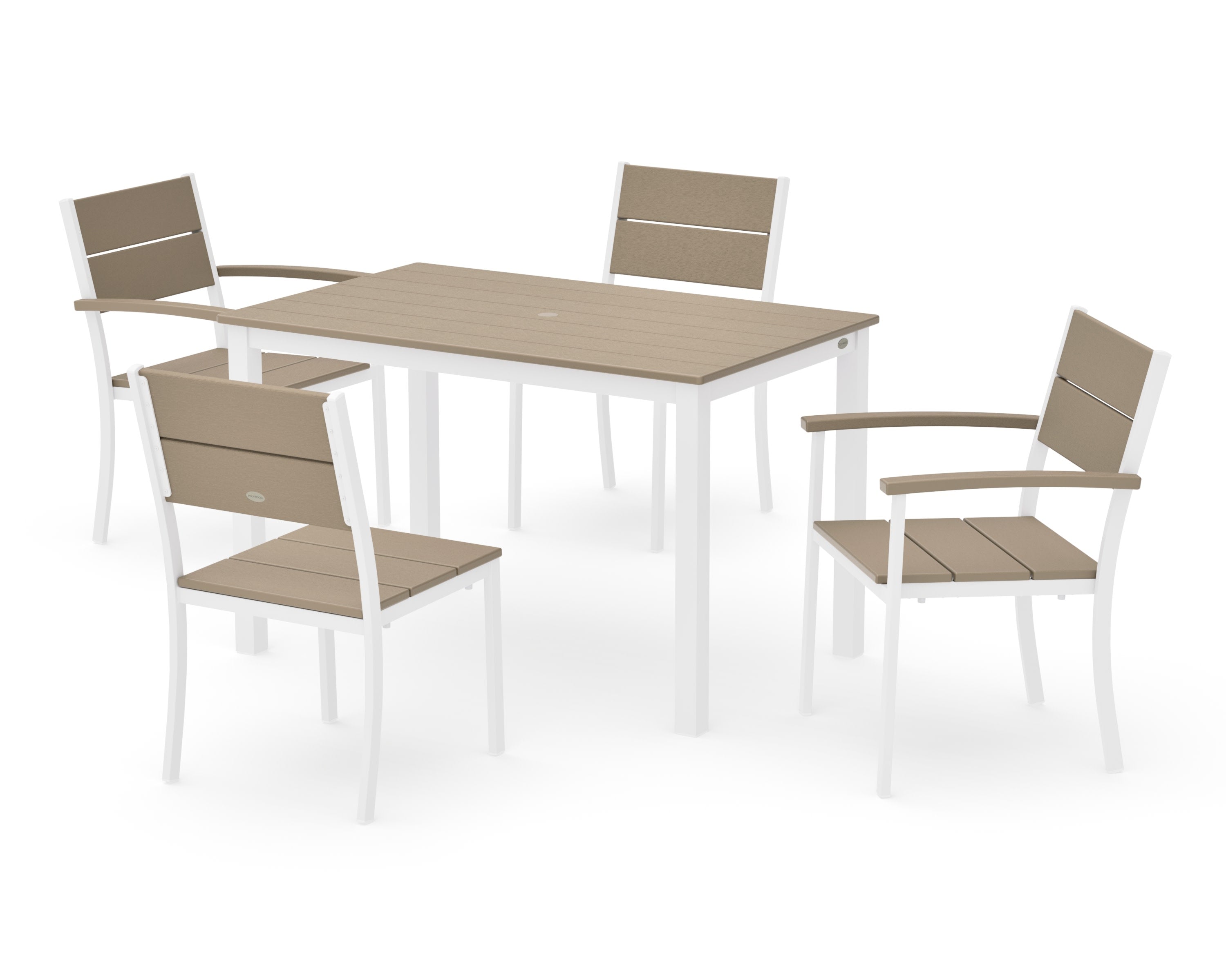 Main Street 5-Piece Dining Set in White / Vintage Sahara