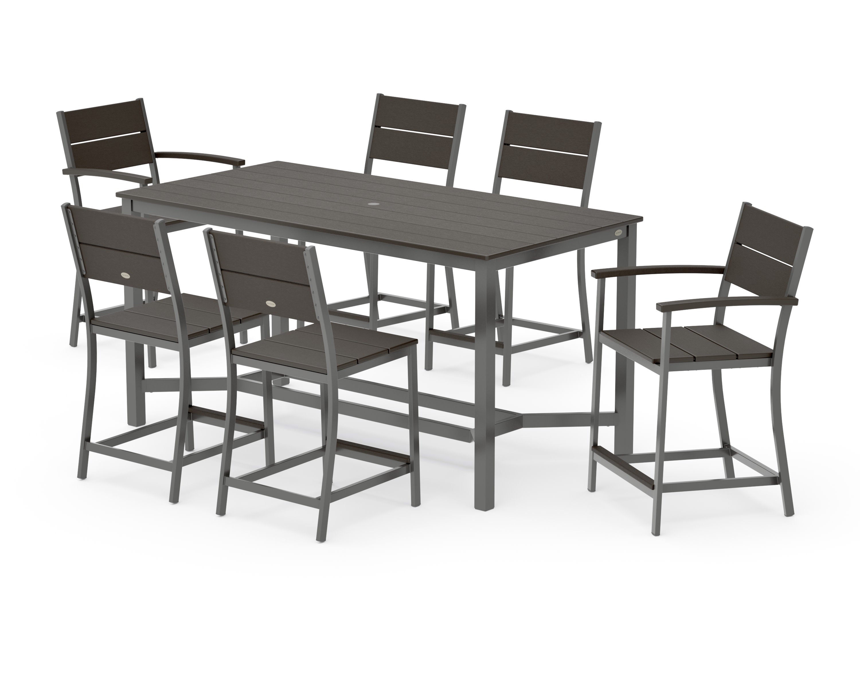 Main Street 7-Piece Counter Set in Charcoal / Vintage Coffee