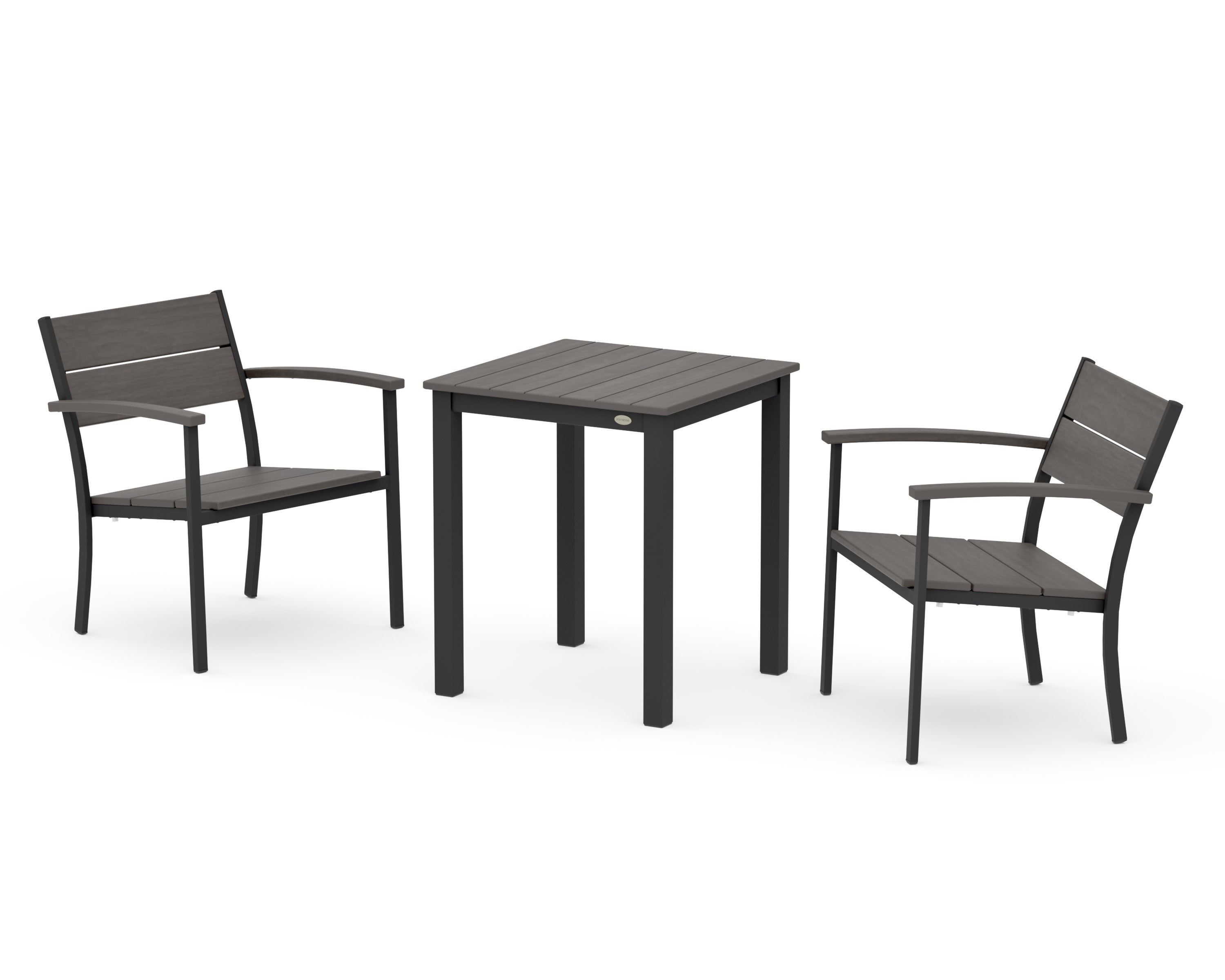 Main Street 3-Piece Square Dining Set in Black / Driftwood