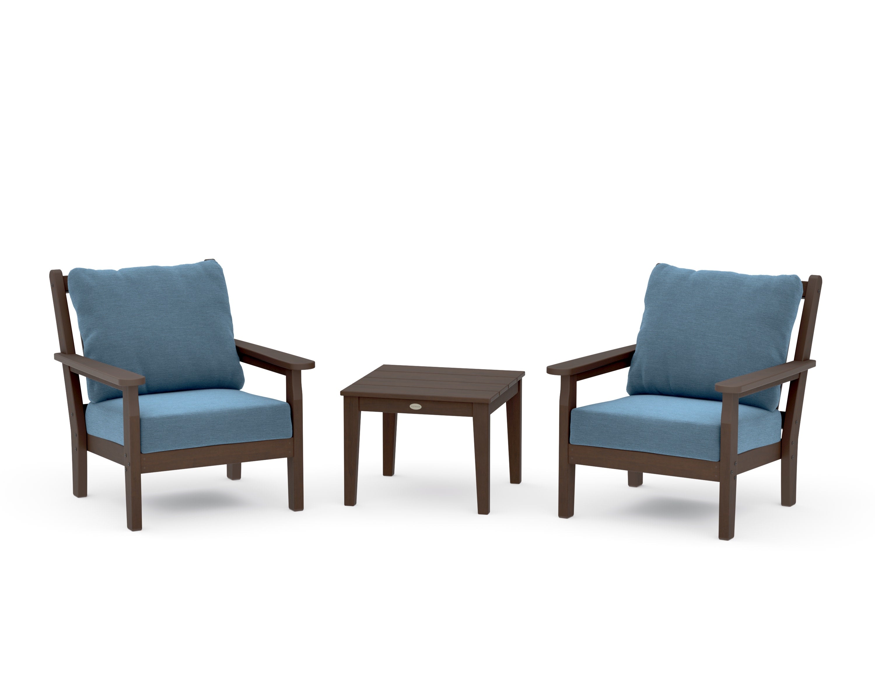 Chippendale 3-Piece Deep Seating Set in Kona / Sky Blue