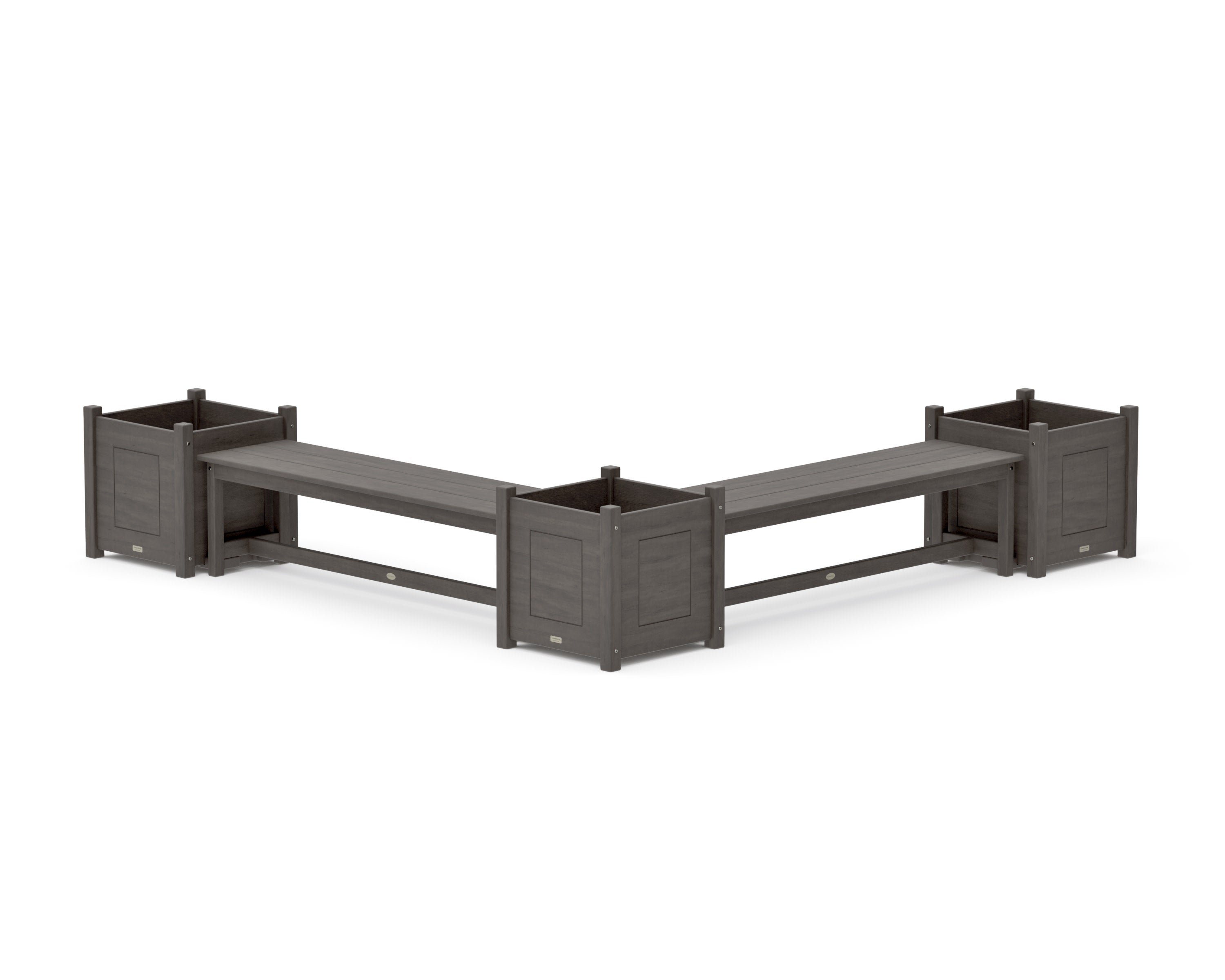 60" Country Living L- Shaped Planter Bench Corner Set - Large in Driftwood