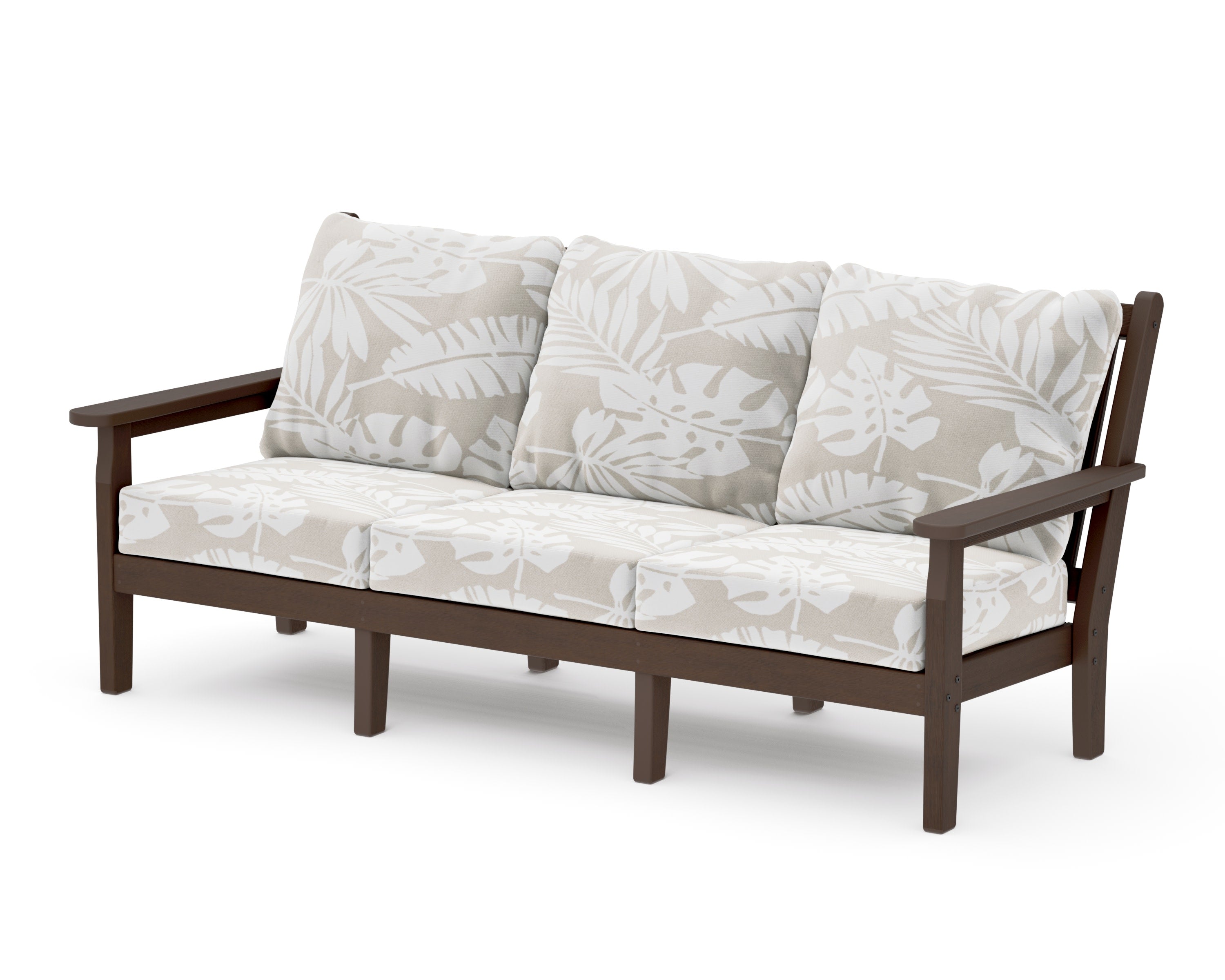 Chippendale Deep Seating Sofa in Kona / Leaf Dune Burlap