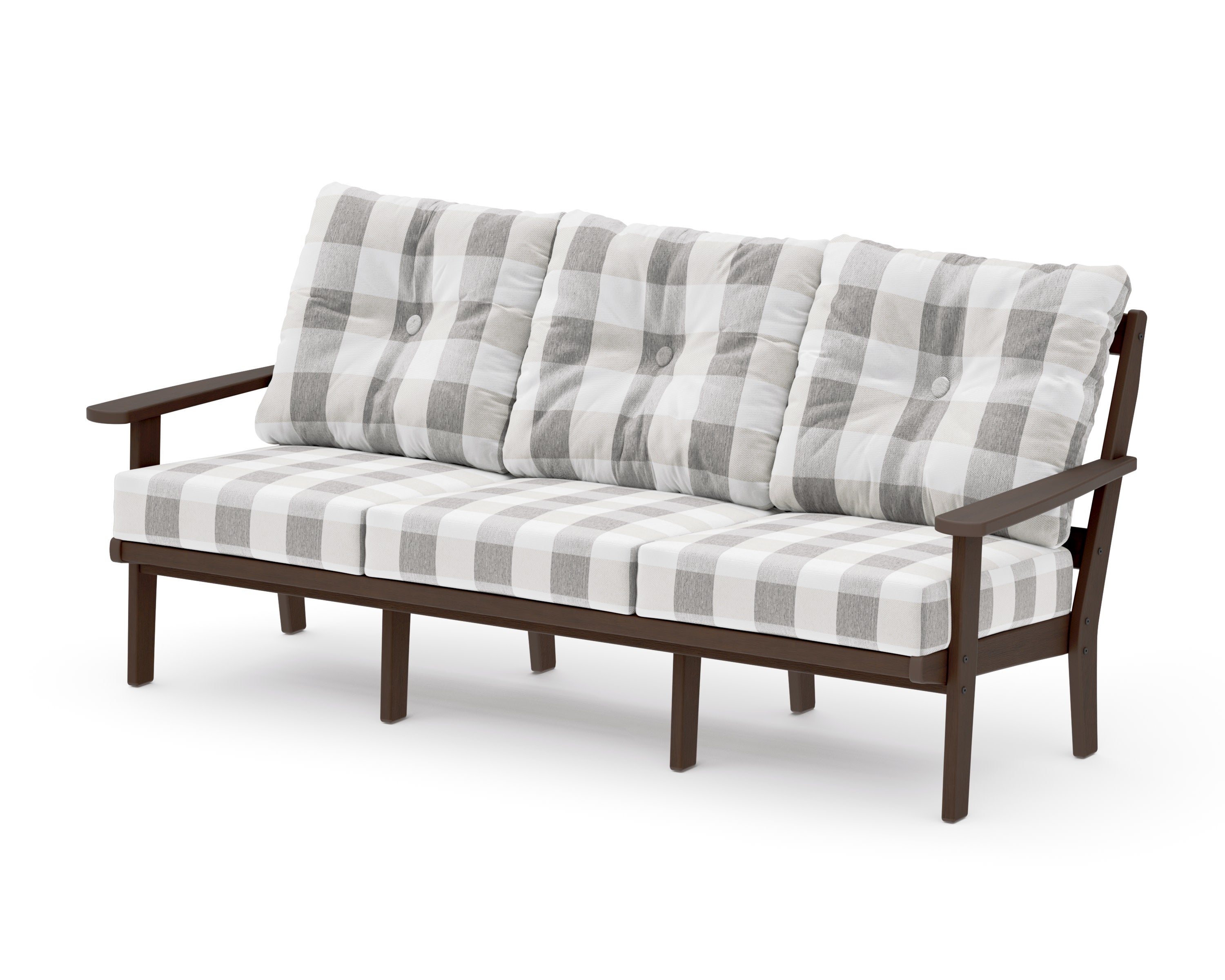 Mission Deep Seating Sofa in Kona / Buffalo Plaid Grey Mist