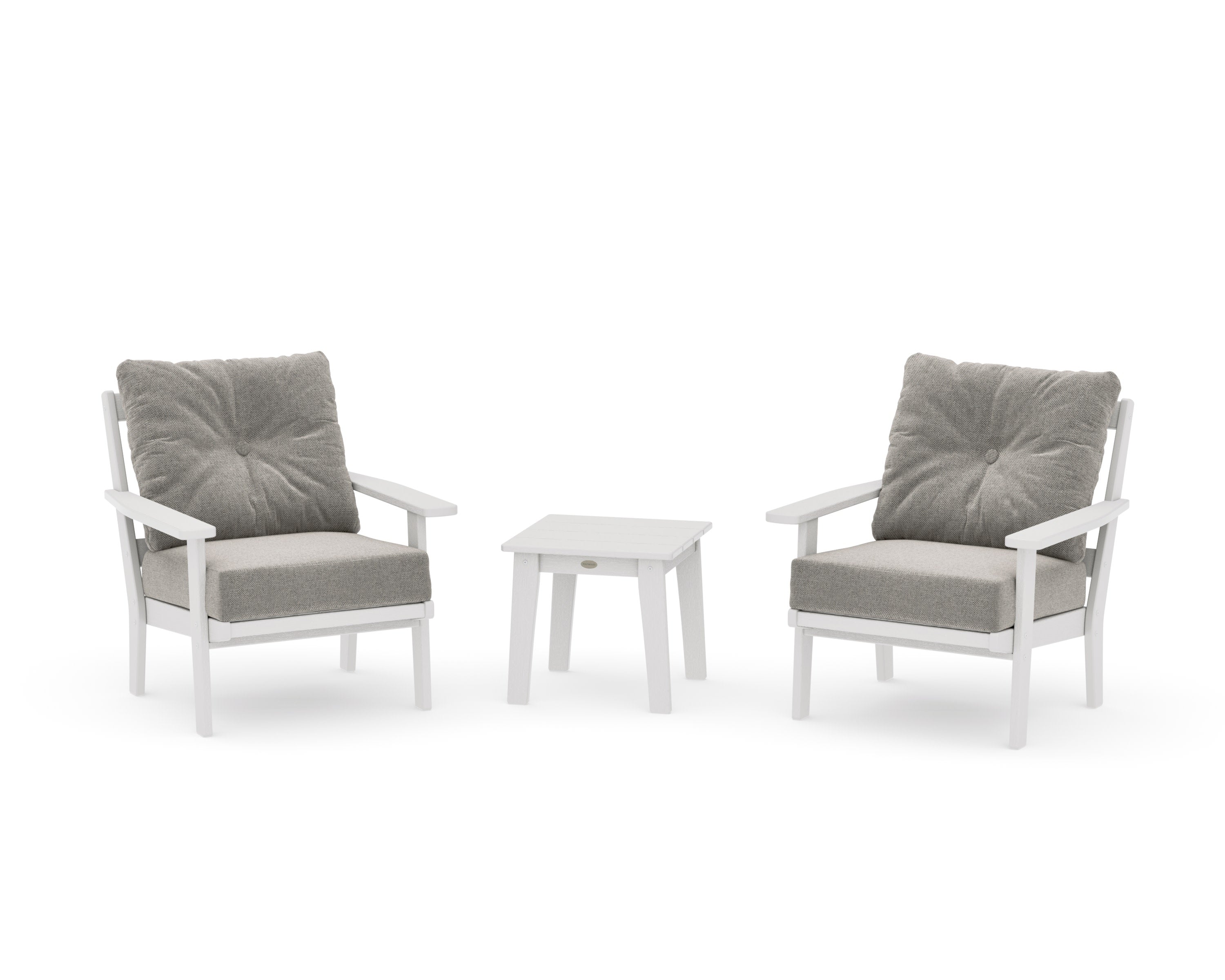 Prairie 3-Piece Deep Seating Set in Vintage White / Weathered Tweed