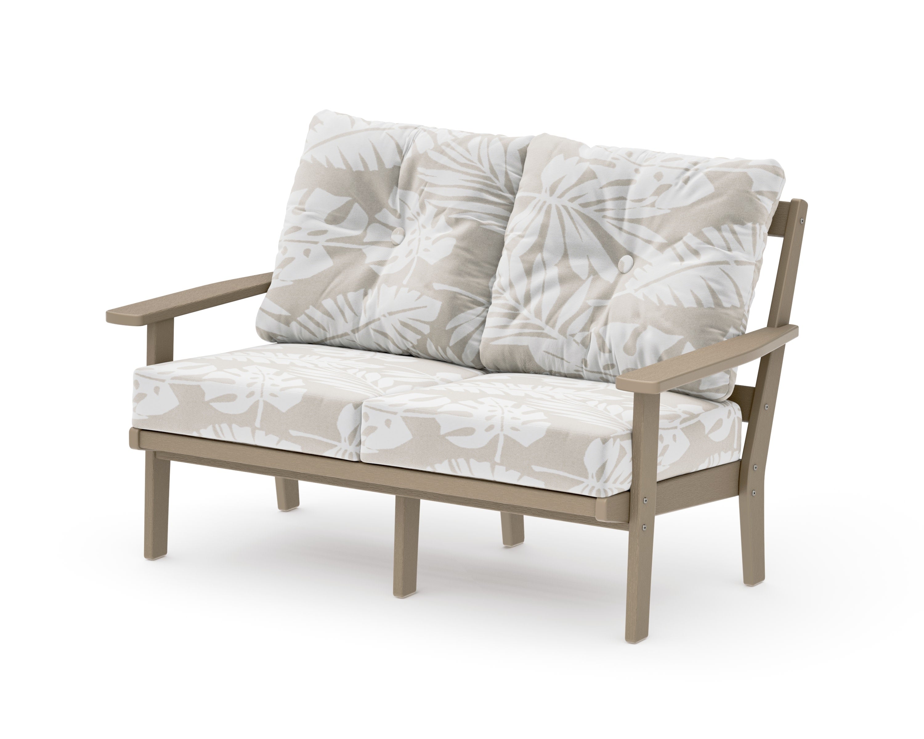 Prairie Deep SeatingLoveseat in Vintage Sahara / Leaf Dune Burlap