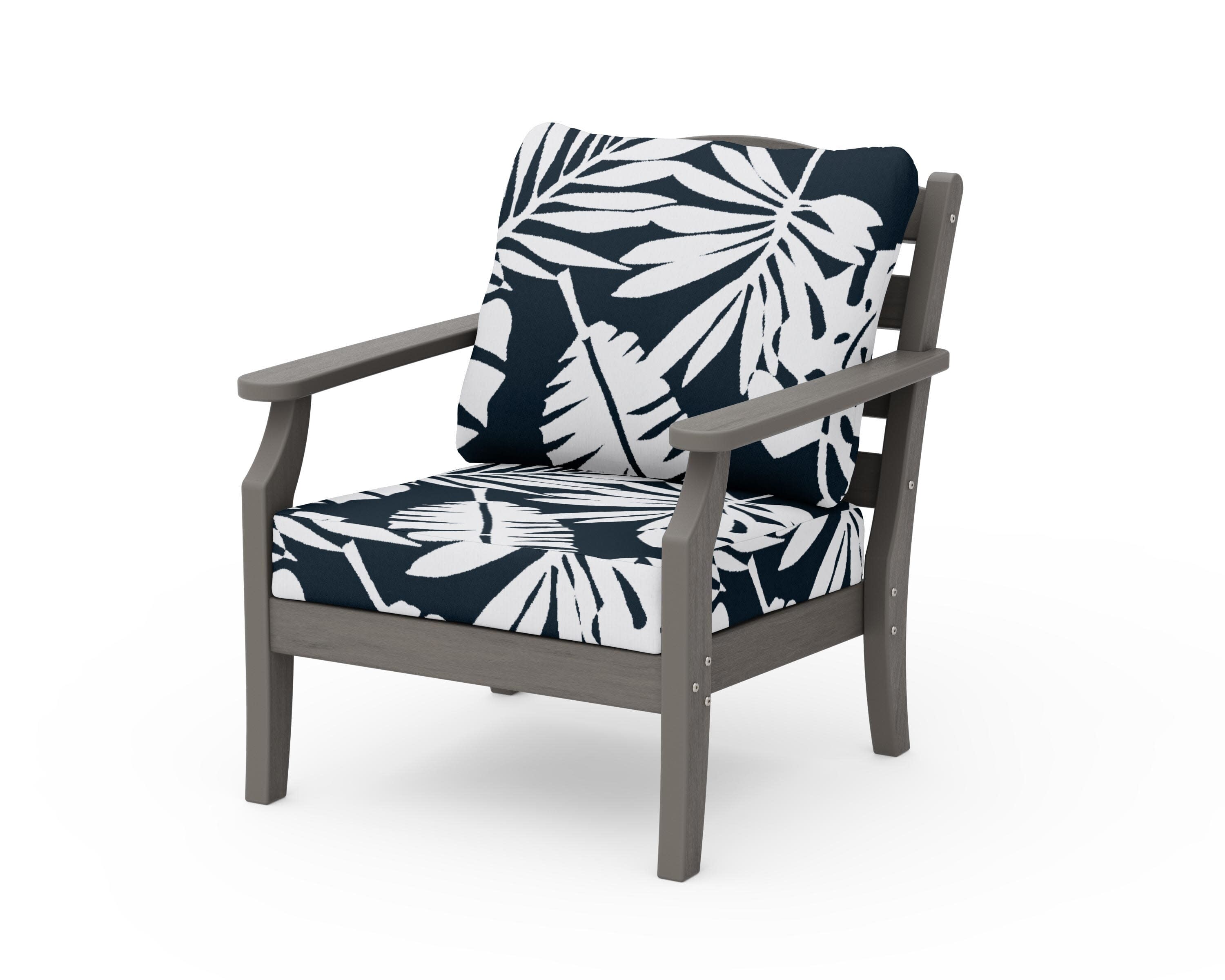 Savannah Deep Seating Chair in Driftwood / Leaf Marine Indigo