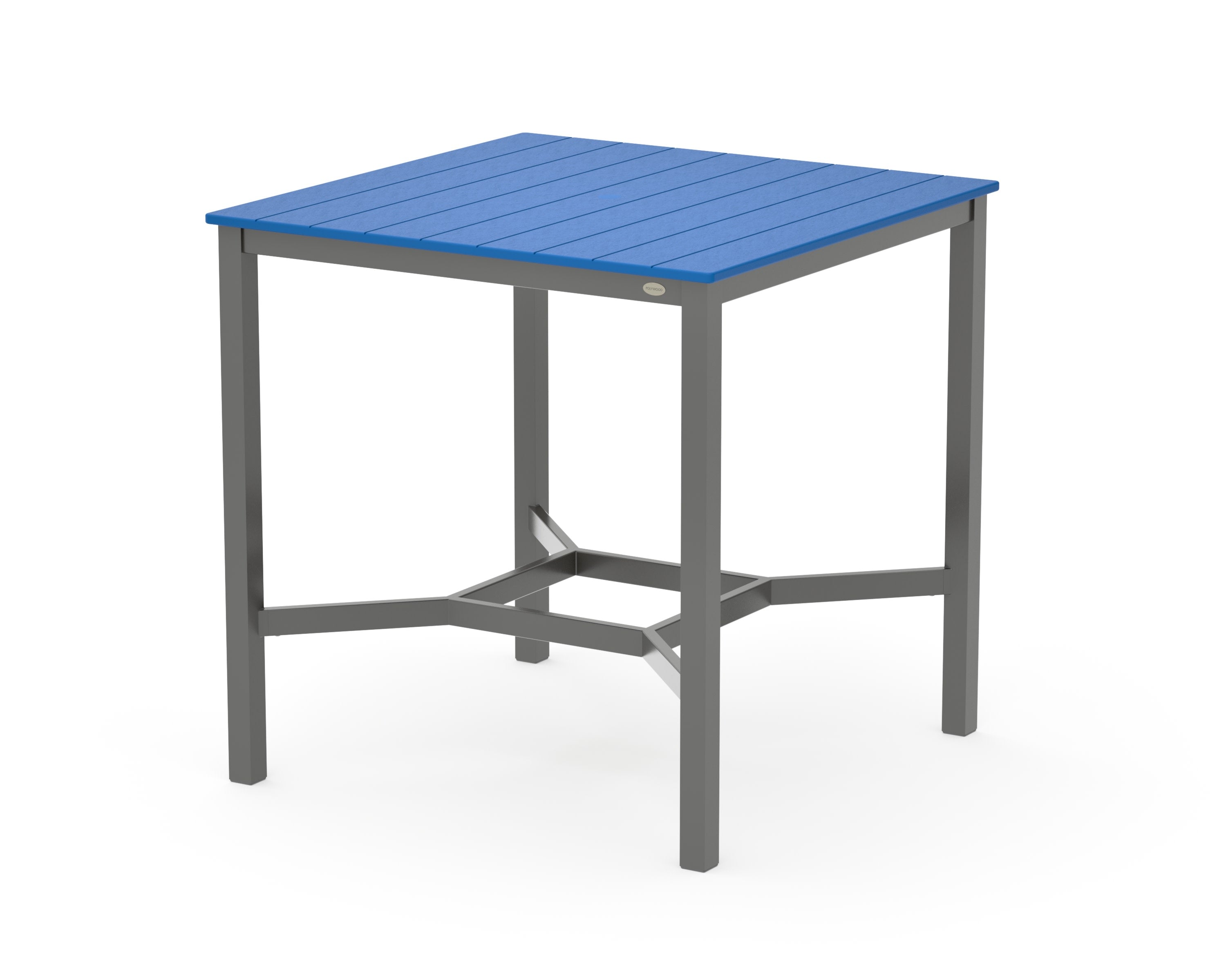 Main Street 42 x 42 Bar Table in Charcoal / Pacific Blue