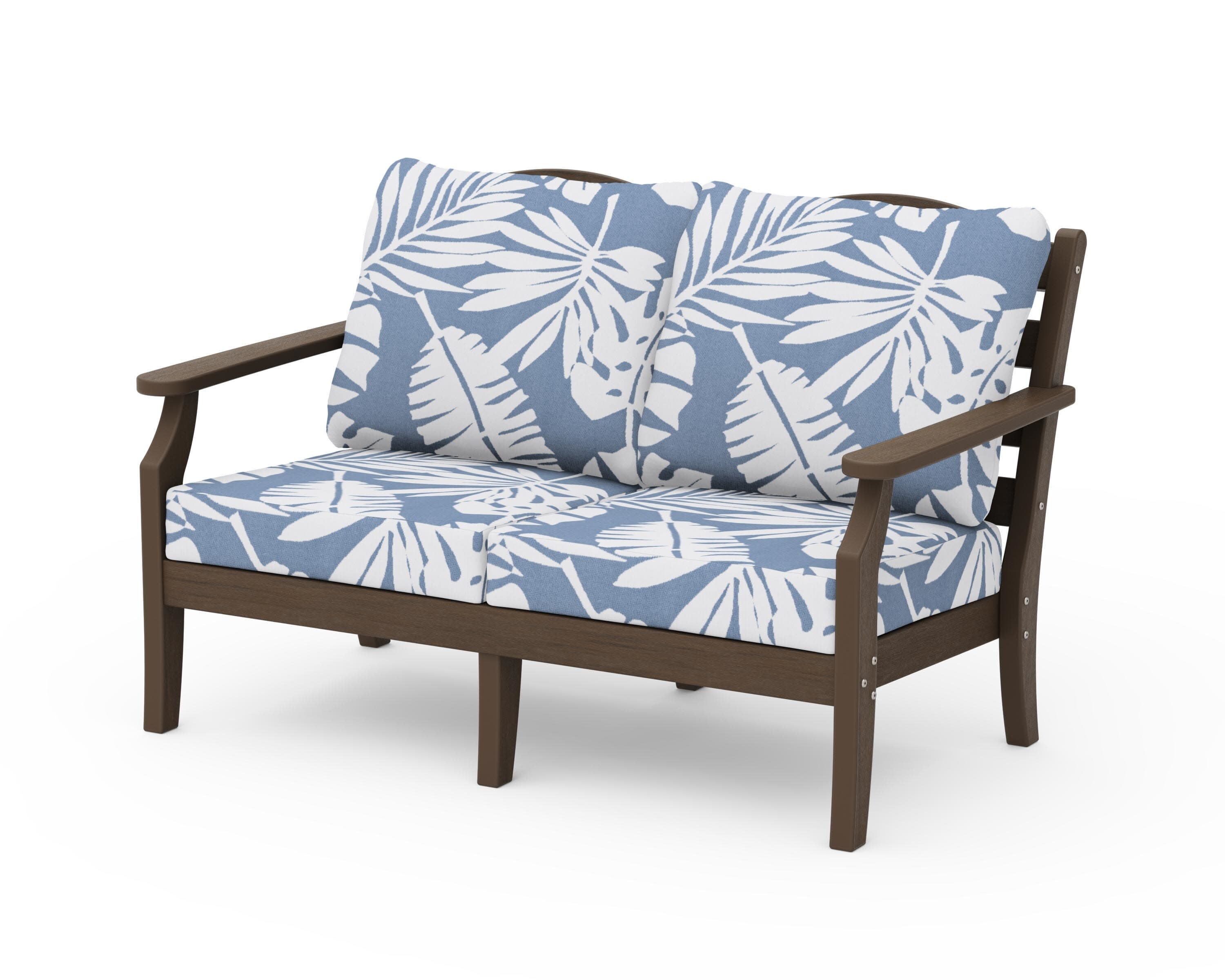 Savannah Deep Seating Loveseat in Kona / Leaf Sky Blue